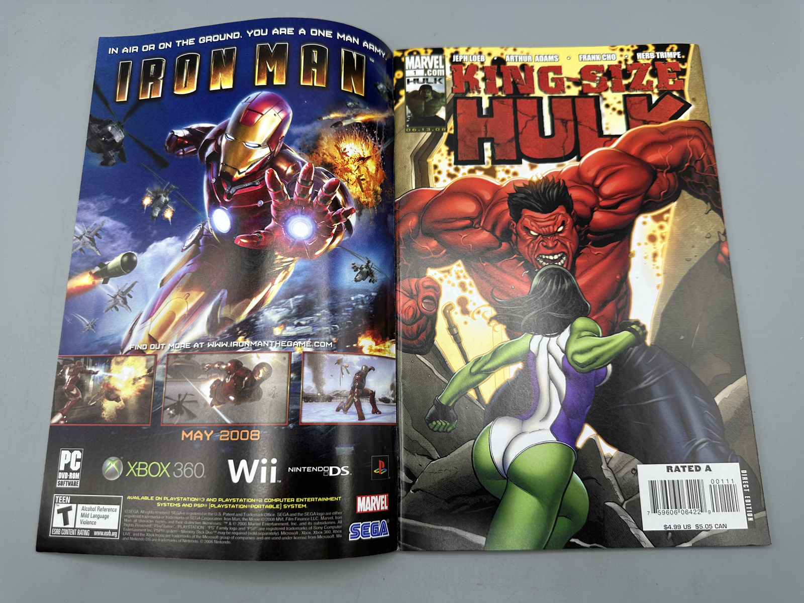 Marvel King-Size Hulk #1 July 2008 Red Hulk One-Shot - Arthur Adams & Frank Cho Double Cover