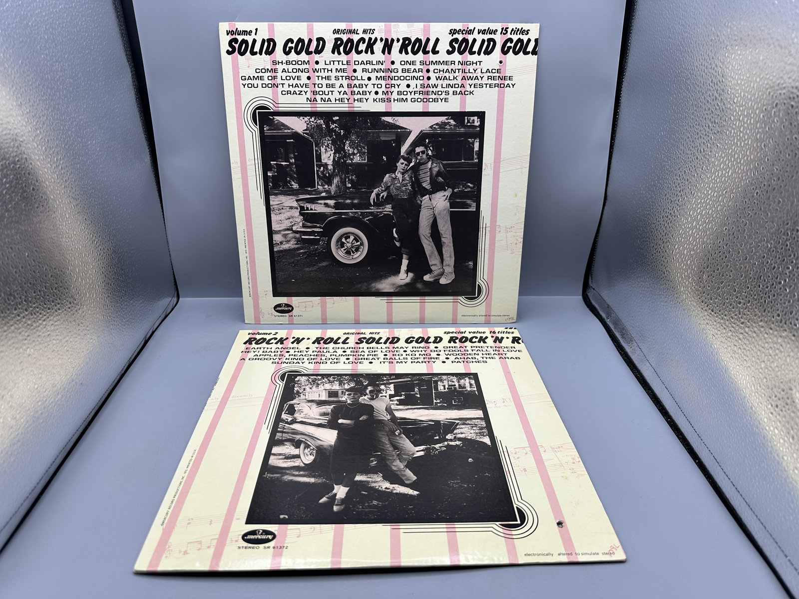(2) 1970s Mercury Records Solid Gold Rock 'n' Roll Volume 1 and Volume 2 Compilation Vinyl Albums