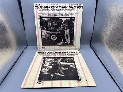(2) 1970s Mercury Records Solid Gold Rock 'n' Roll Volume 1 and Volume 2 Compilation Vinyl 