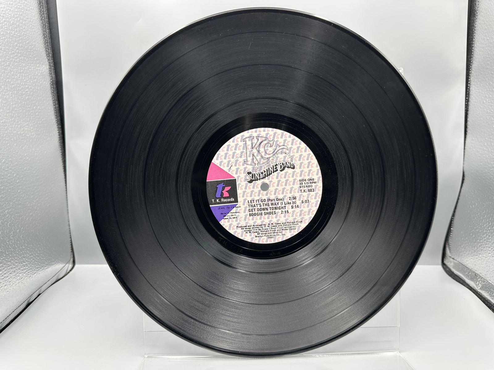 1975 T.K. Records KC and the Sunshine Band Self-Titled Vinyl Album - TK 603 - Warping