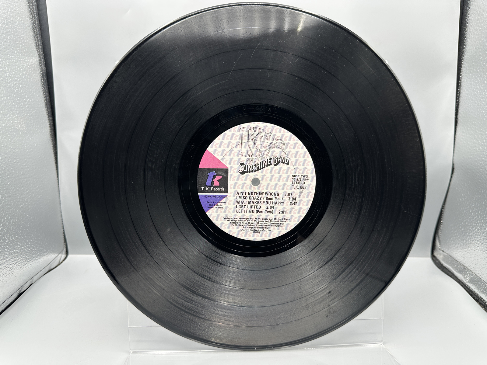 1975 T.K. Records KC and the Sunshine Band Self-Titled Vinyl Album - TK 603 - Warping