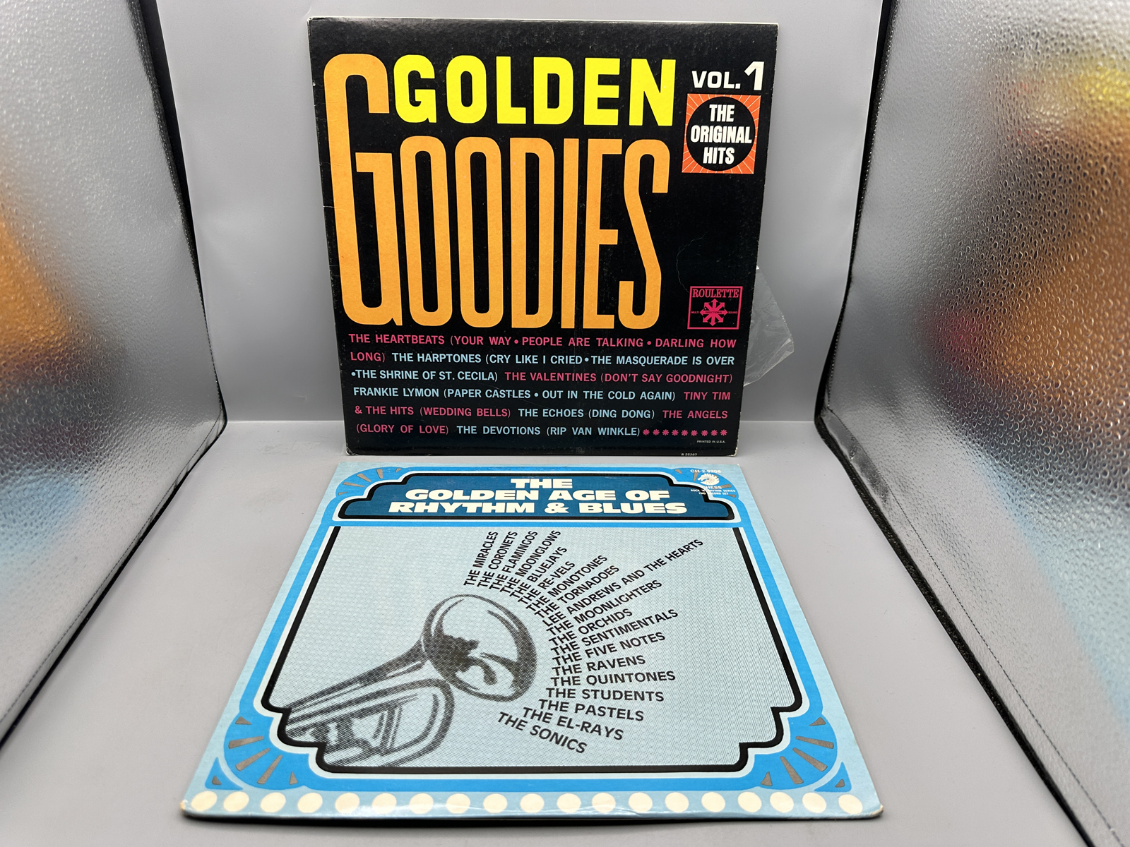 (2) Vintage Golden Goodies & Golden Rhythm & Jazz Compilation Vinyl Albums