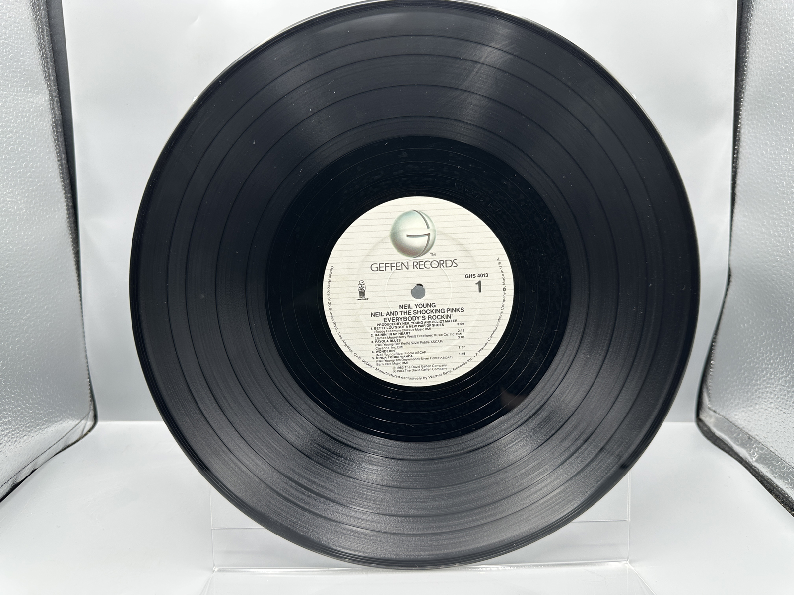 1983 Geffen Records Neil Young & The Shocking Pinks Everybody's Rockin' Vinyl Album - GHS 4013