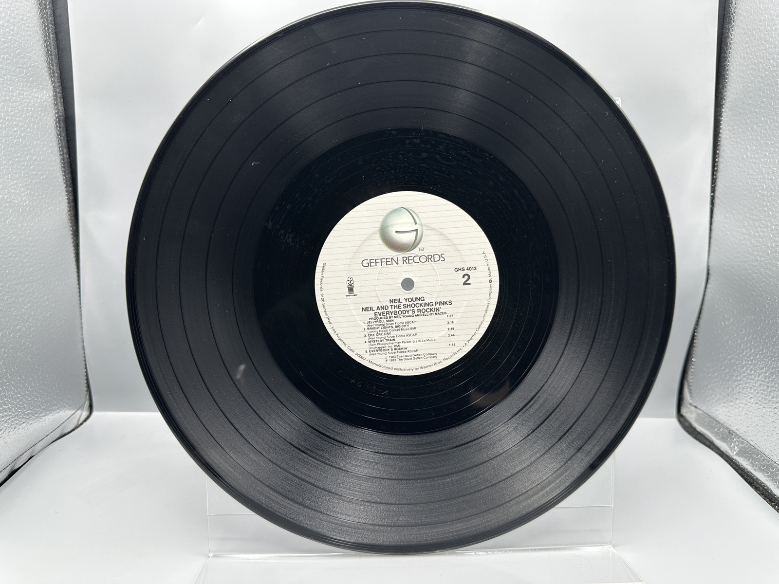 1983 Geffen Records Neil Young & The Shocking Pinks Everybody's Rockin' Vinyl Album - GHS 4013