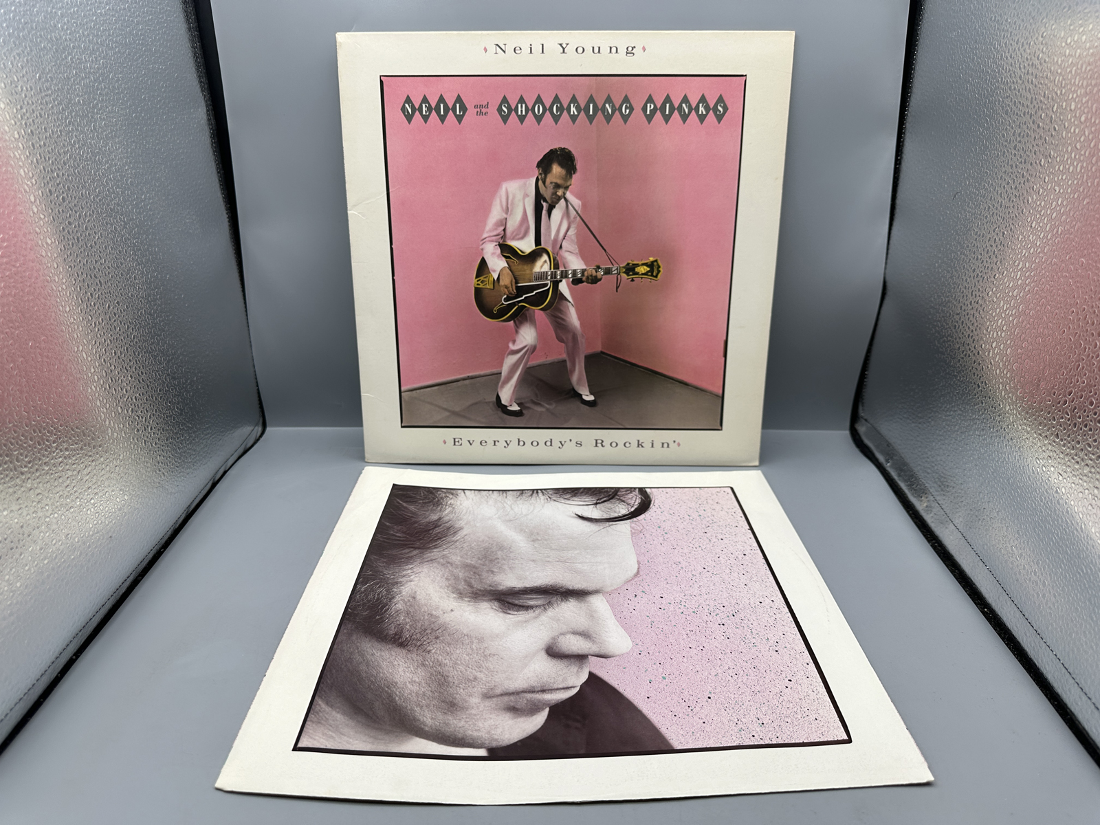 1983 Geffen Records Neil Young & The Shocking Pinks Everybody's Rockin' Vinyl Album - GHS 4013