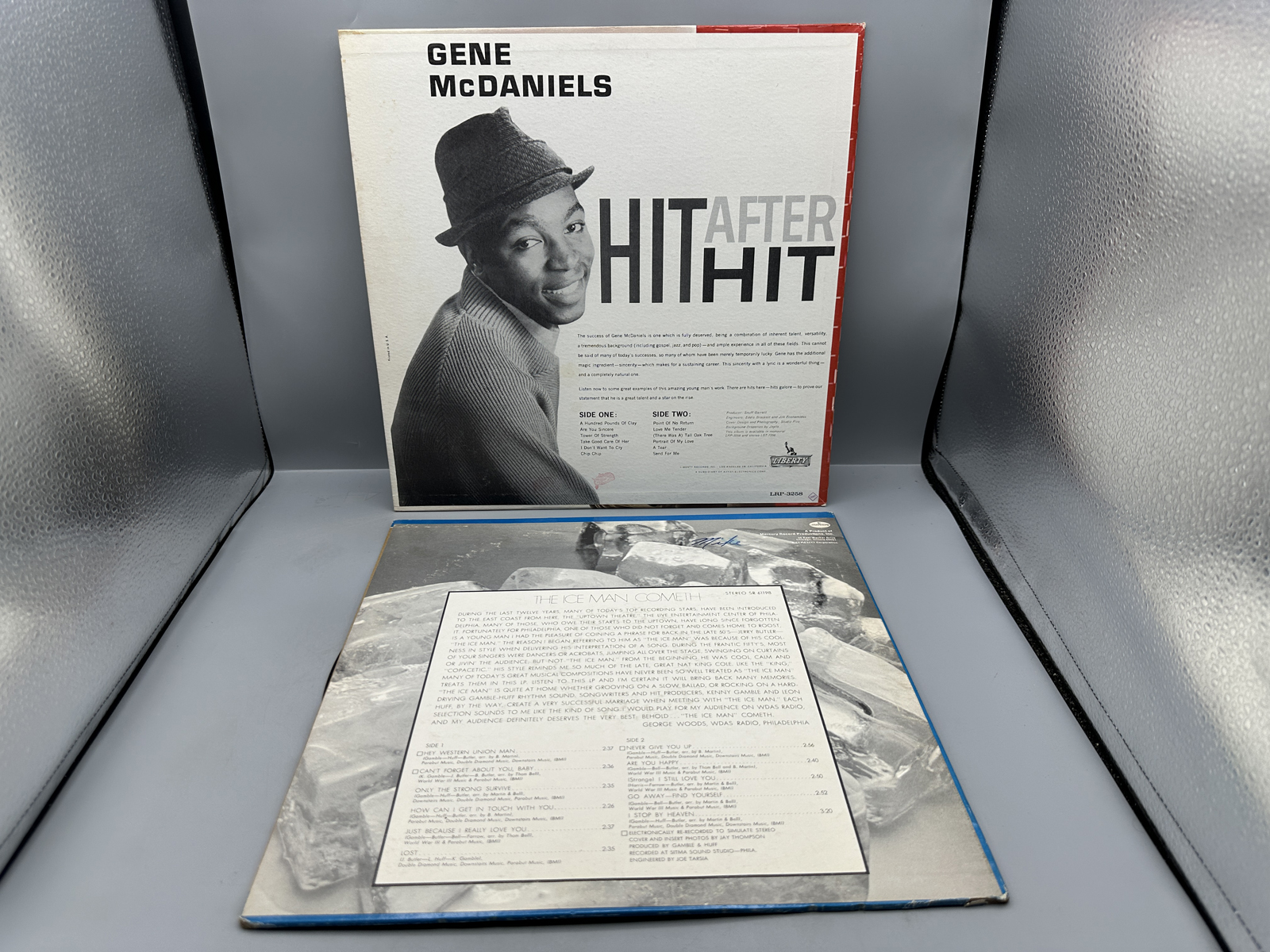 1962 Liberty Records Gene McDaniels Hit After Hit & 1968 Mercury Records Jerry Butler The Ice Man Cometh Vinyl Albums - SR-61198 & LRP-3258