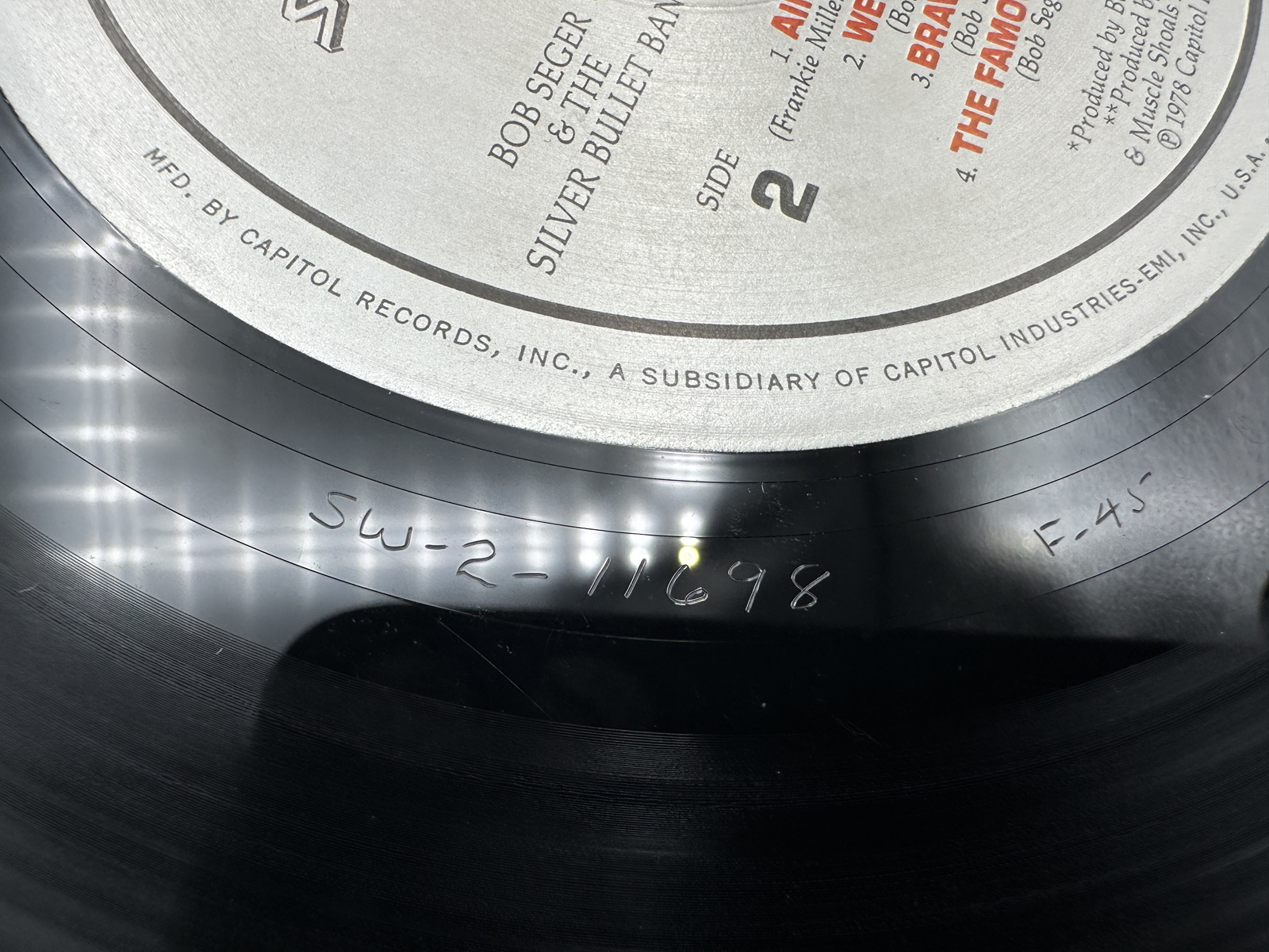 1978 Capitol Records Bob Seger & The Silver Bullet Band Stranger In Town Vinyl Album - SW-11698