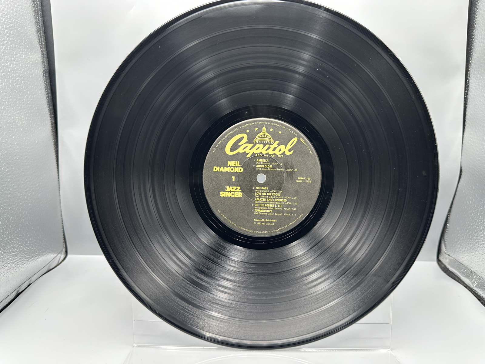 1980 Capitol Records Neil Diamond The Jazz Singer (Original Songs from the Motion Picture) Double LP Vinyl Album - SWAV-12120