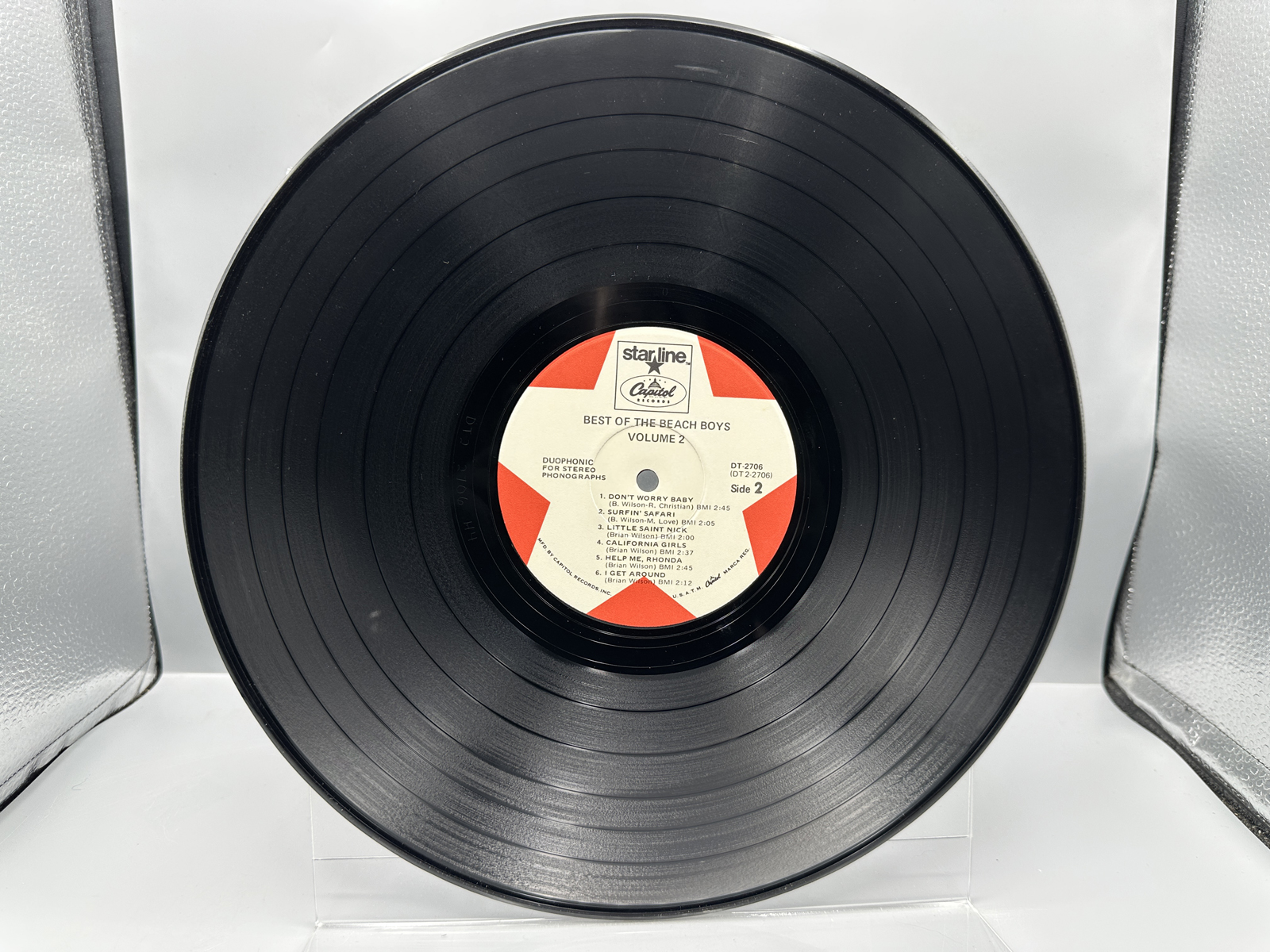 1969 Capitol Records Starline The Beach Boys Best of the Beach Boys Vol. 2 Duophonic Reissue Vinyl Album - DT-2706