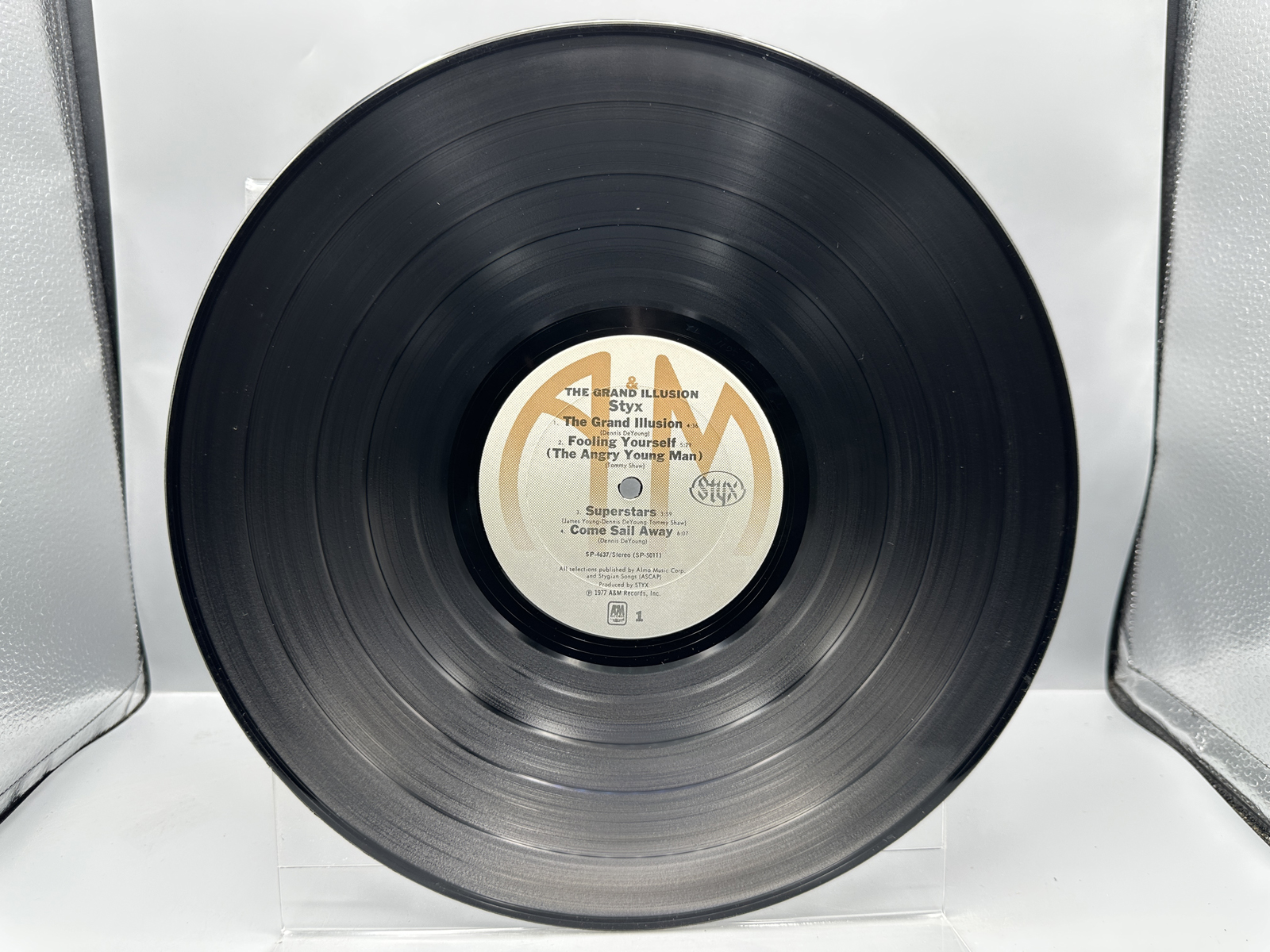 1977 A&M Records Styx The Grand Illusion Vinyl Album W/ Original Poster - SP-4637