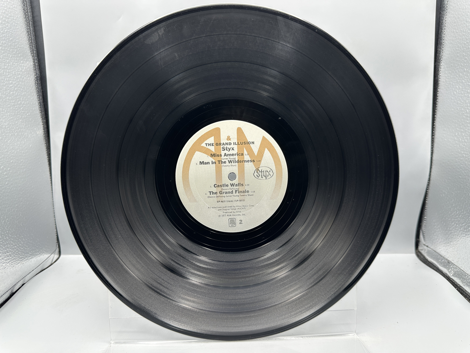1977 A&M Records Styx The Grand Illusion Vinyl Album W/ Original Poster - SP-4637