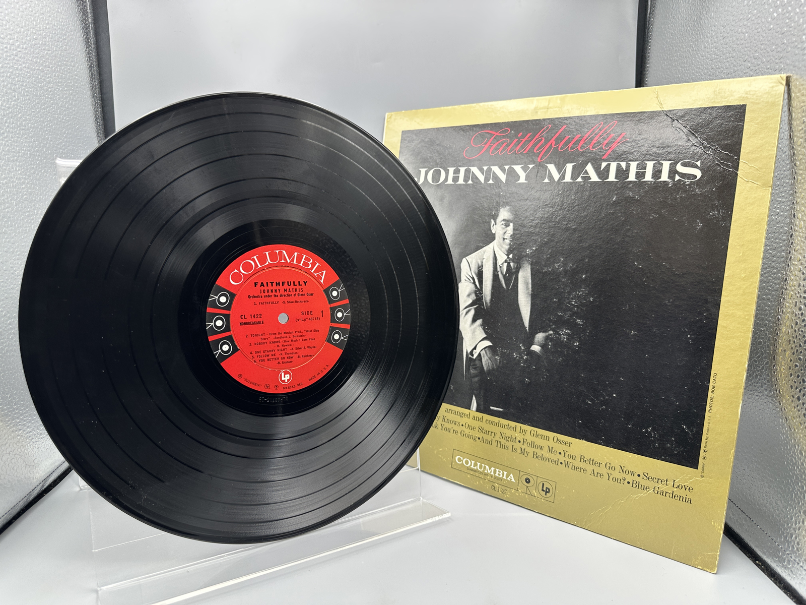1960 Columbia Records Johnny Mathis "Faithfully" Vinyl Album - CL 1422