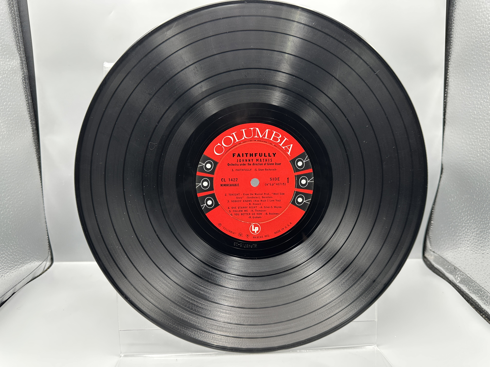 1960 Columbia Records Johnny Mathis "Faithfully" Vinyl Album - CL 1422