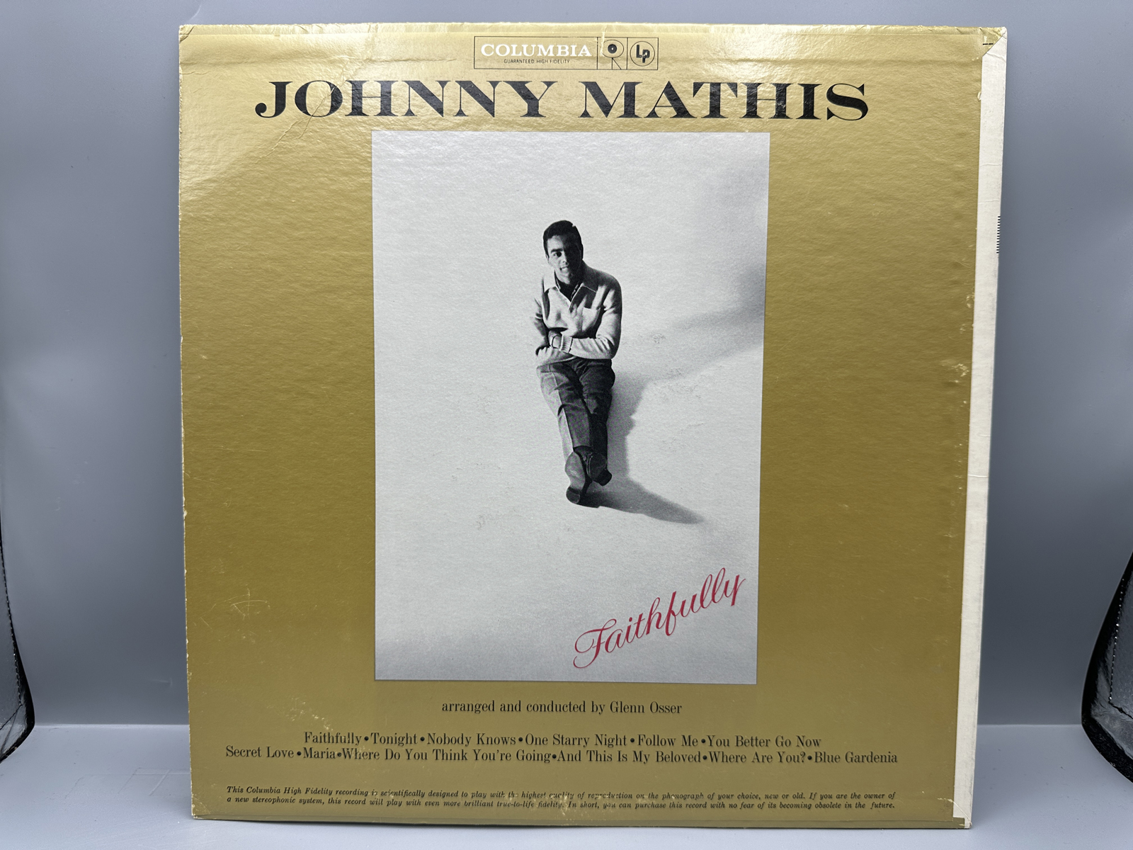 1960 Columbia Records Johnny Mathis "Faithfully" Vinyl Album - CL 1422