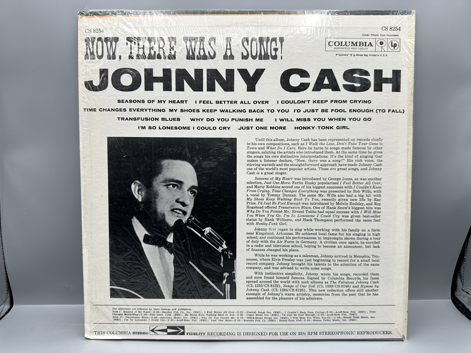 1960 Columbia Records Johnny Cash Now, There Was a Song! Country Memories From The Past Vinyl Album - CS 8254