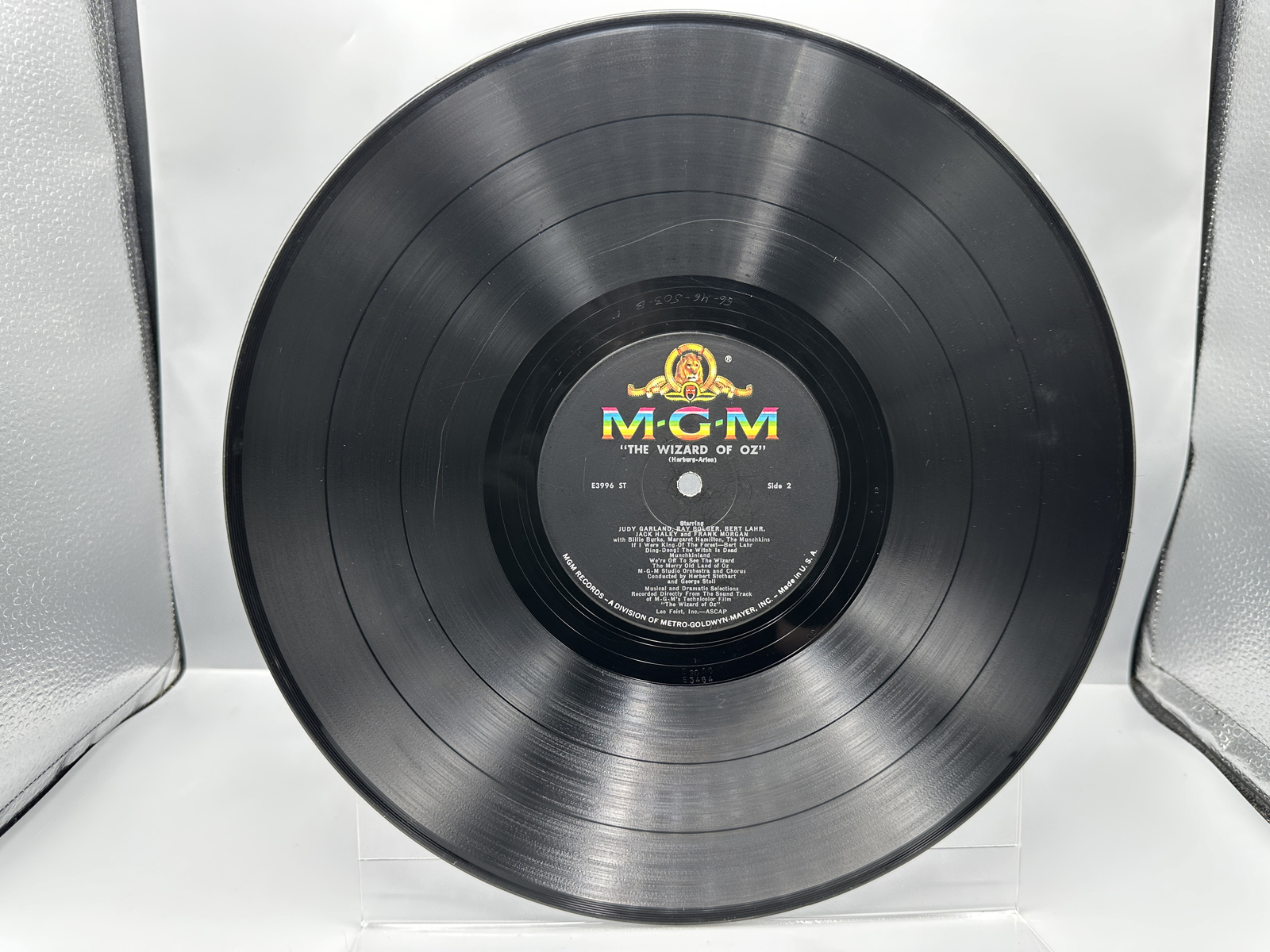 1962 MGM Records The Wizard of Oz 'The Original Sound Track Album' Vinyl Album - E 3996 ST