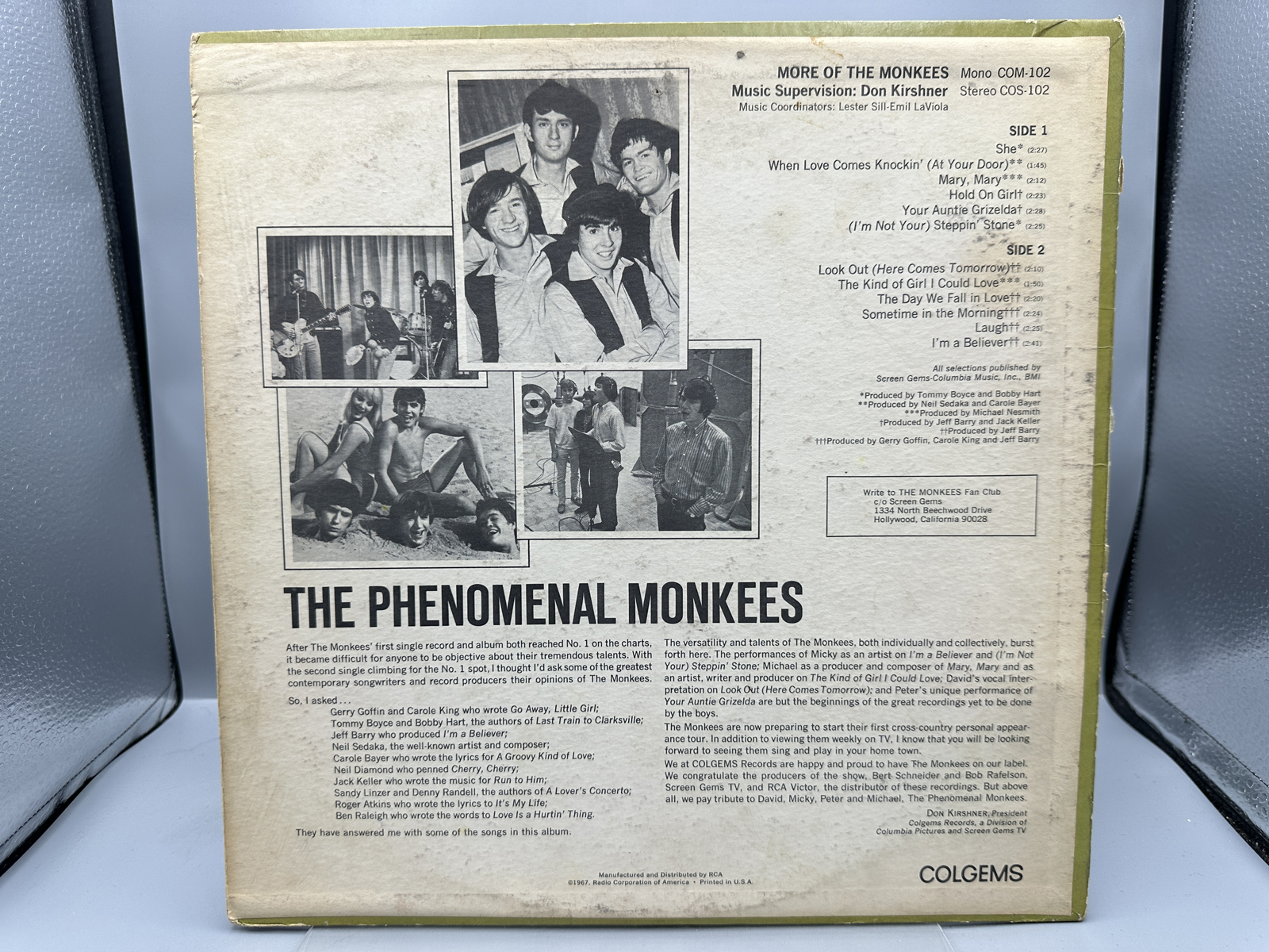 The Monkees More of the Monkees 12-inch Vinyl LP Colgems COM-102 Mono Pressing