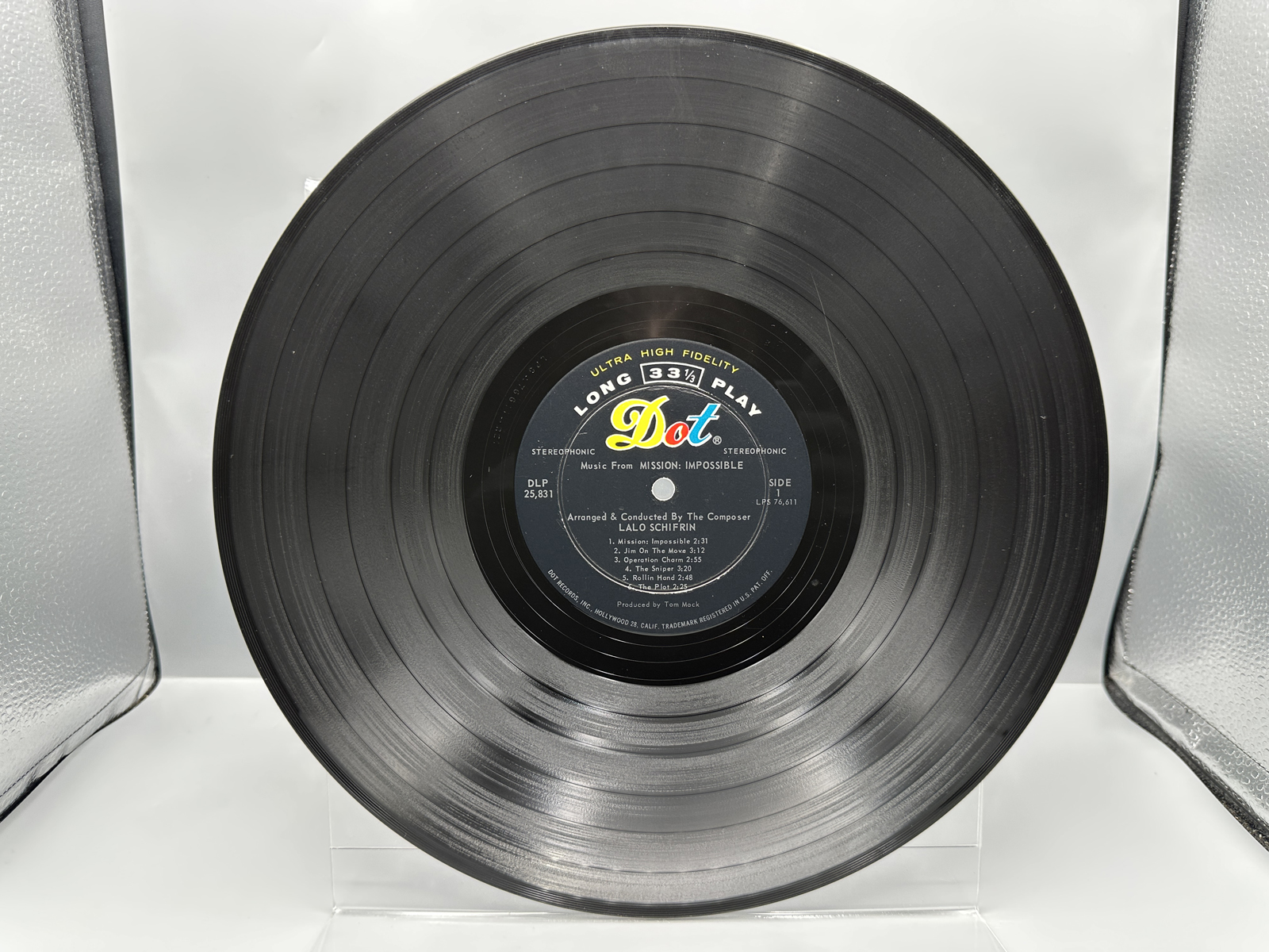 1967 Dot Records Lalo Schifrin Music From Mission: Impossible Vinyl Album - DLP 25,831
