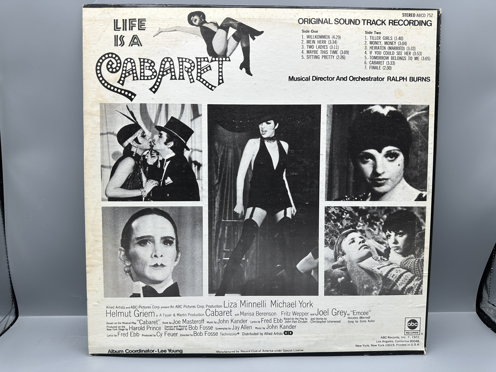 1972 ABC Records "Cabaret" Original Soundtrack Recording Vinyl Album - ABCD 752