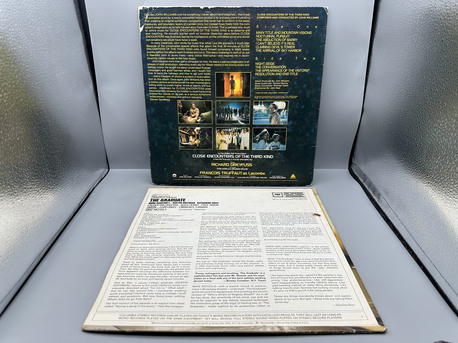 Two Original Motion Picture Soundtrack Vinyl LPs - Close Encounters of the Third Kind w/ Bonus Promo 7" and The Graduate