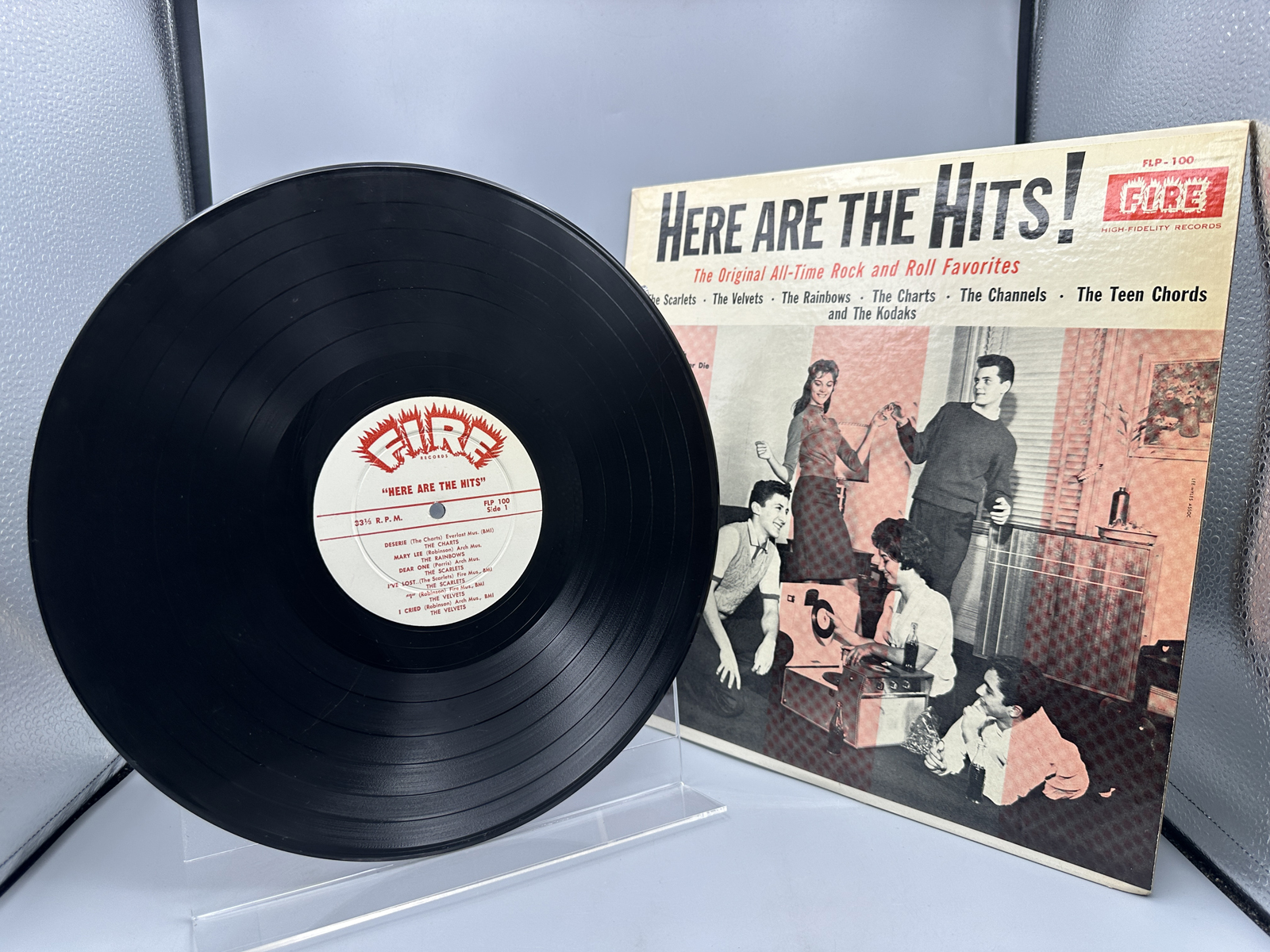 1959 Fire Records Here Are The Hits! The Original All-Time Rock and Roll Favorites Compilation Vinyl Album - FLP-100