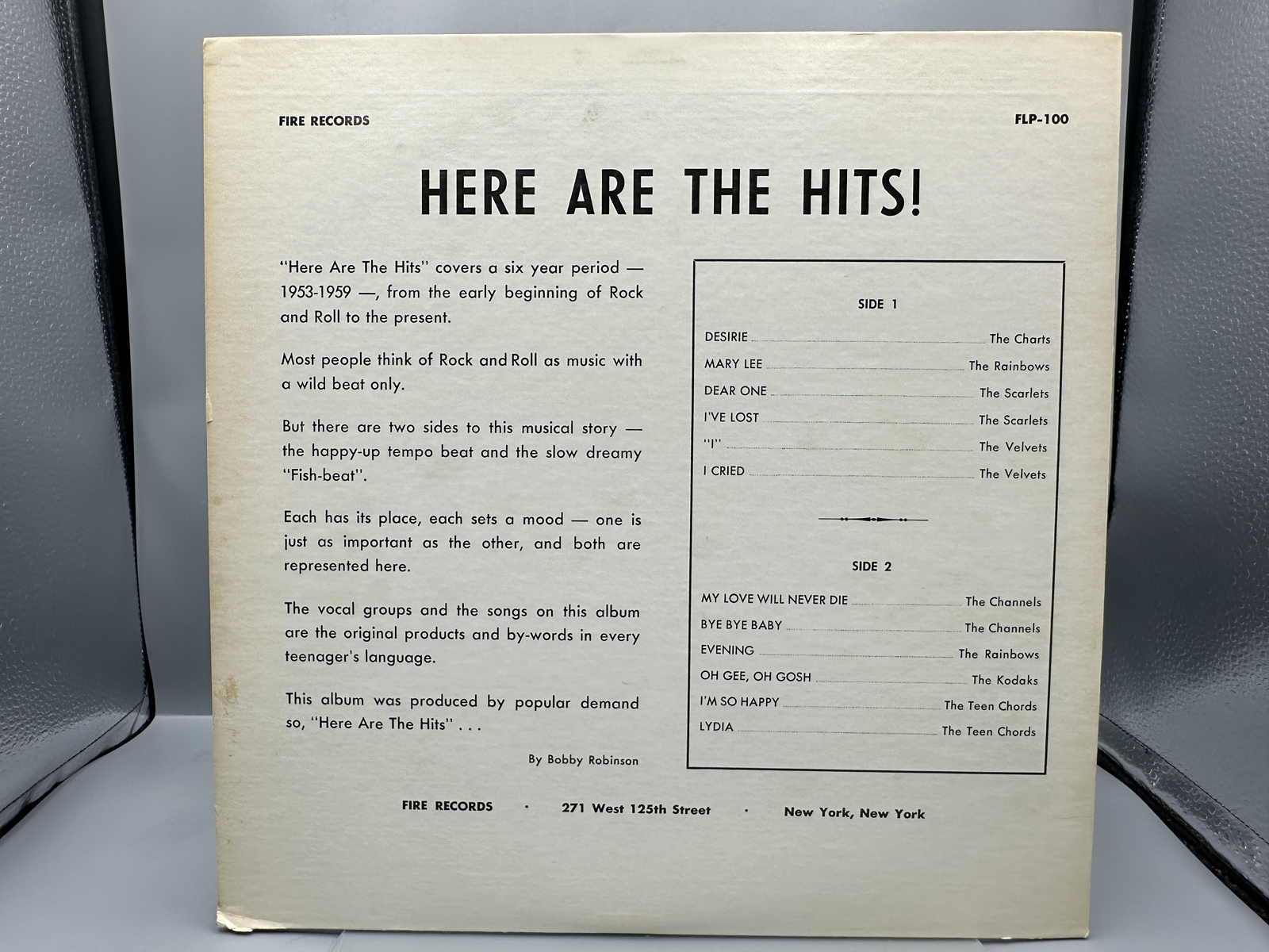 1959 Fire Records Here Are The Hits! The Original All-Time Rock and Roll Favorites Compilation Vinyl Album - FLP-100