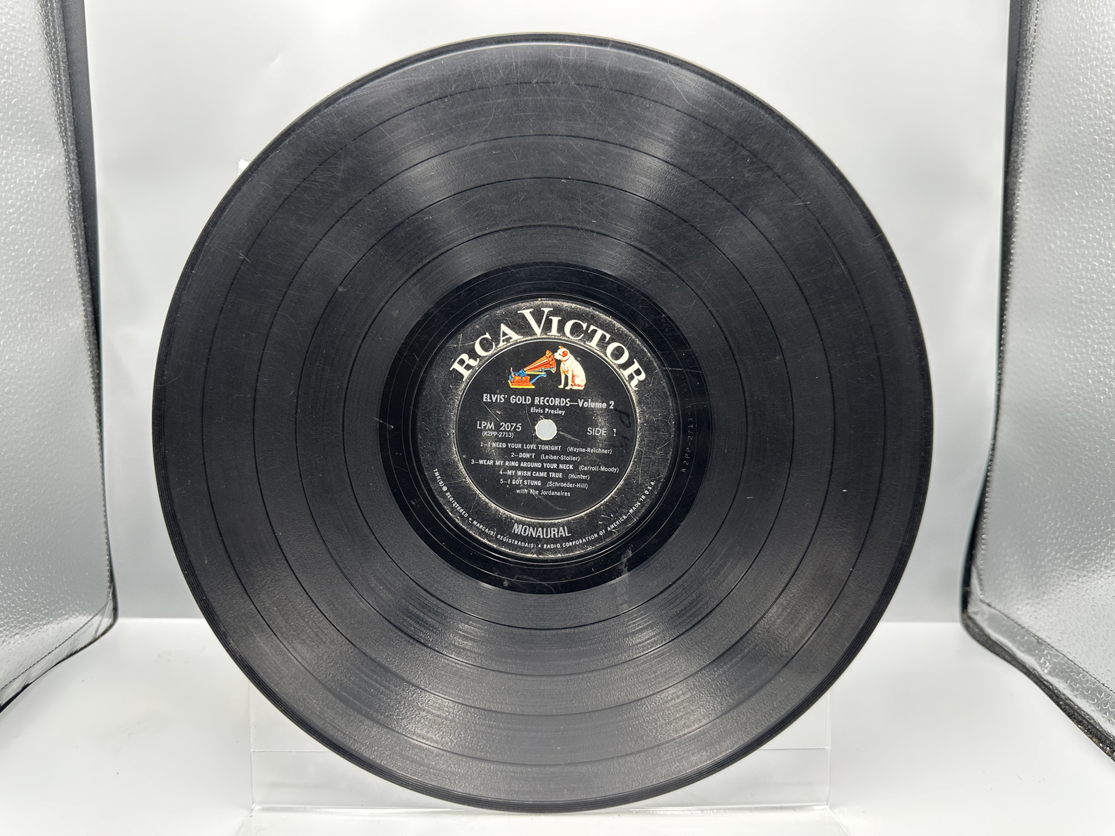 Mismatched Elvis Presley Vinyl Record and Album Sleeve including Girl Happy and Gold Records Volume 2