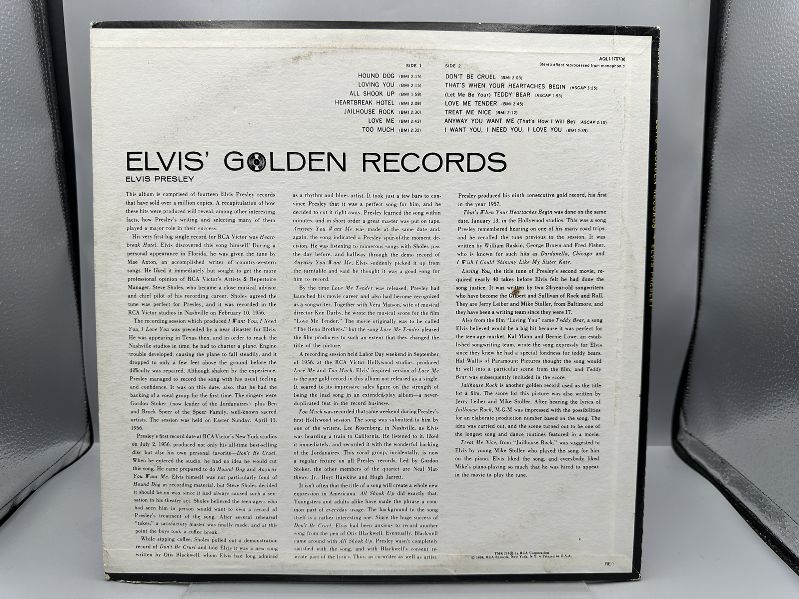 Elvis Presley Elvis' Golden Records Vinyl LP RCA Victor AQL1-1707(e)