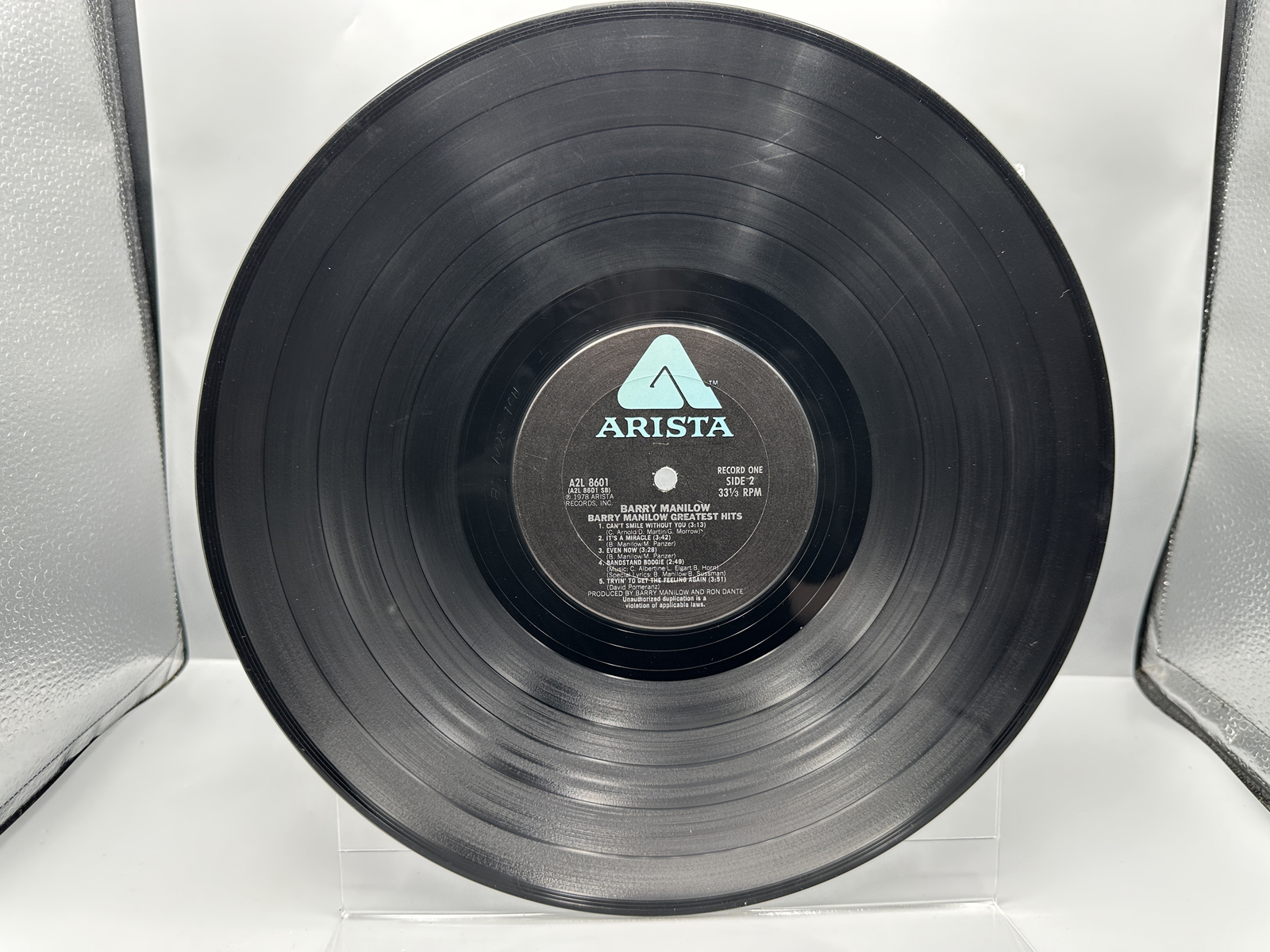 1978 Arista Records Barry Manilow Greatest Hits Double LP Vinyl Album - AZL 8601
