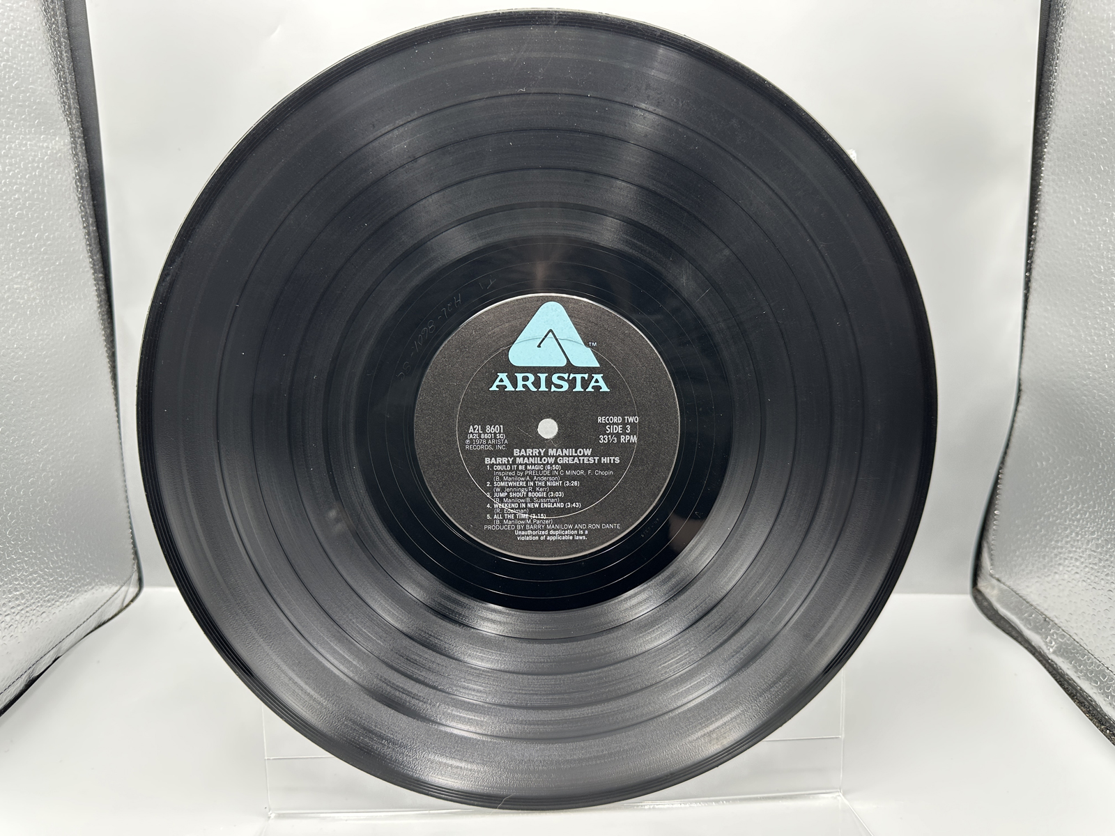 1978 Arista Records Barry Manilow Greatest Hits Double LP Vinyl Album - AZL 8601