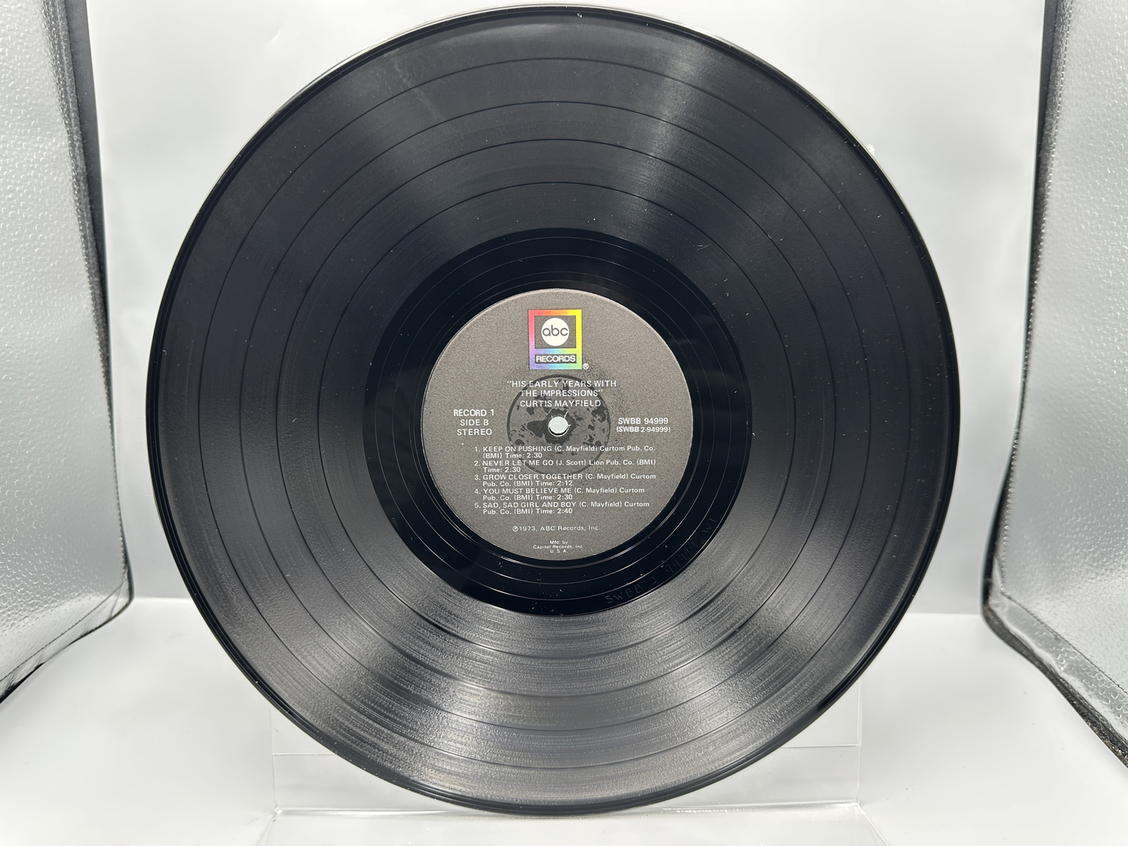 1973 ABC Records Curtis Mayfield His Early Years With The Impressions Vinyl Album - SWBB-94999