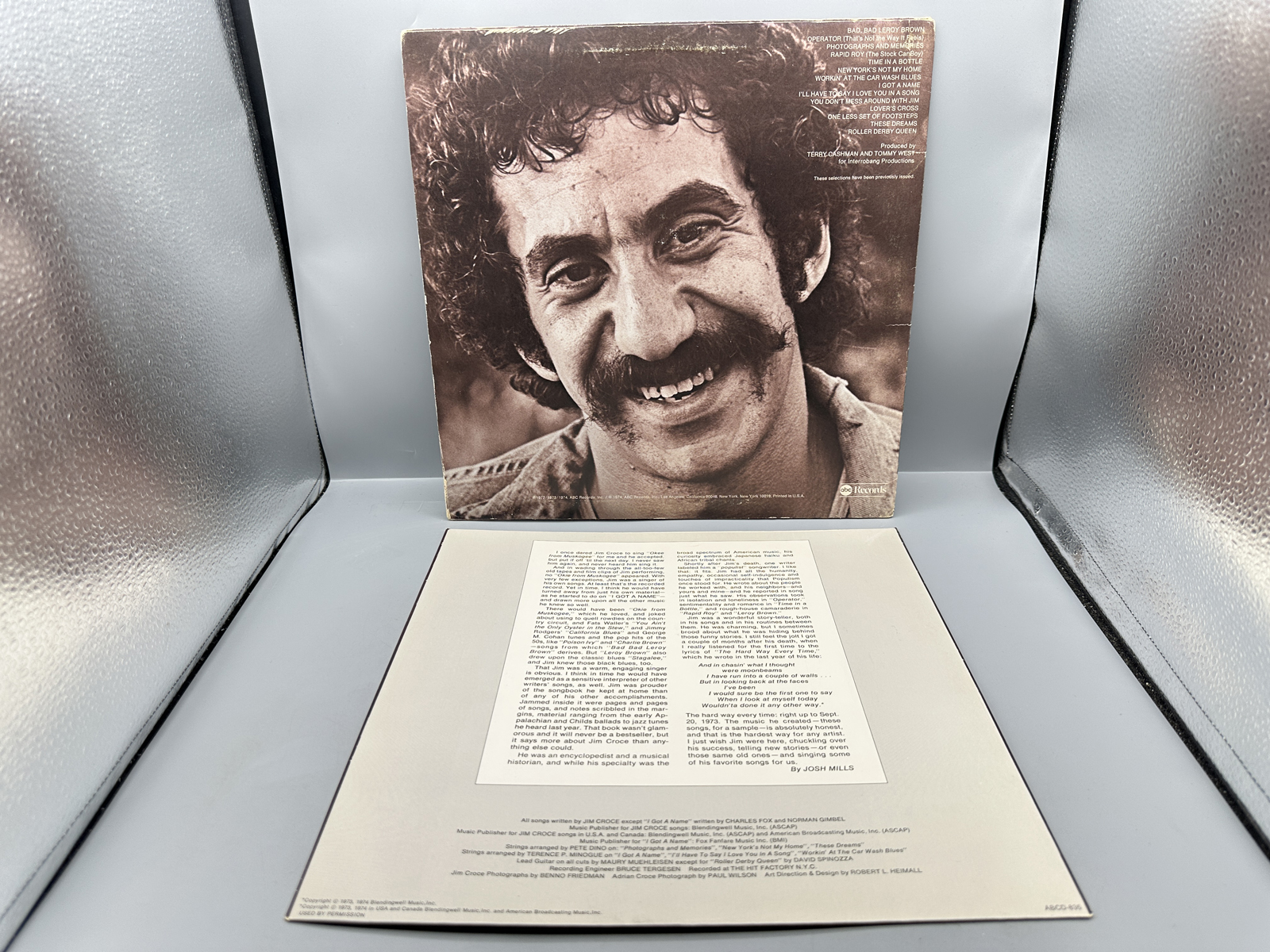 1974 ABC Records Jim Croce Photographs & Memories: His Greatest Hits Vinyl Album - ABCD-835