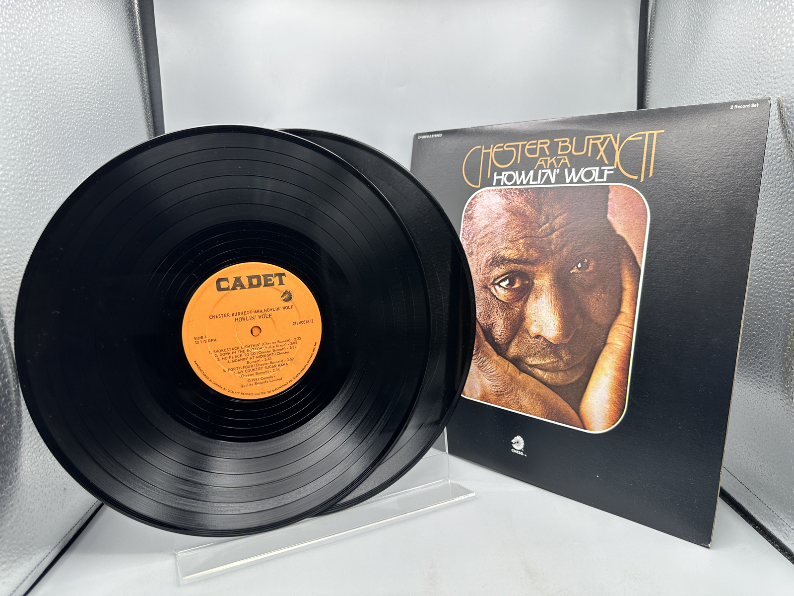 1981 Cadet Records Howlin Wolf Chester Burnett AKA Howlin Wolf Canadian Pressing Reissue Vinyl Album - CH 60016/2