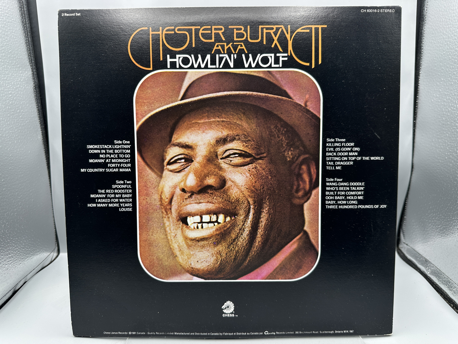 1981 Cadet Records Howlin Wolf Chester Burnett AKA Howlin Wolf Canadian Pressing Reissue Vinyl Album - CH 60016/2