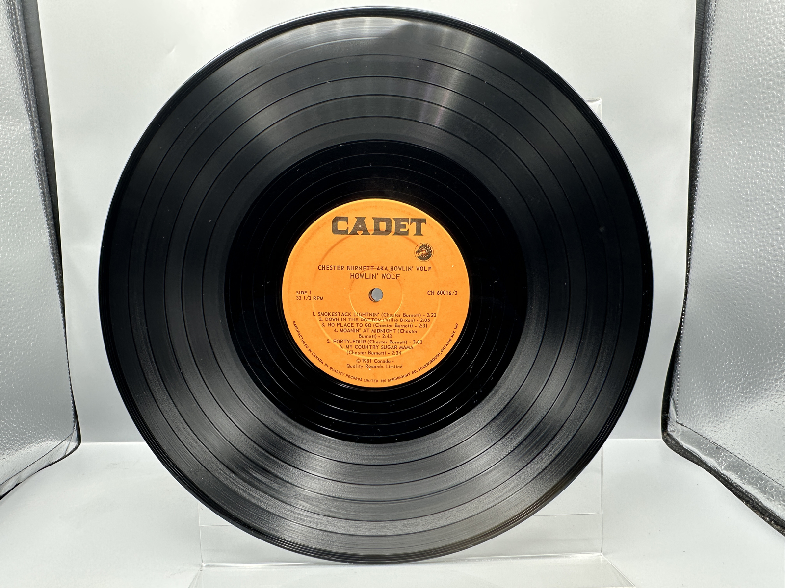 1981 Cadet Records Howlin Wolf Chester Burnett AKA Howlin Wolf Canadian Pressing Reissue Vinyl Album - CH 60016/2