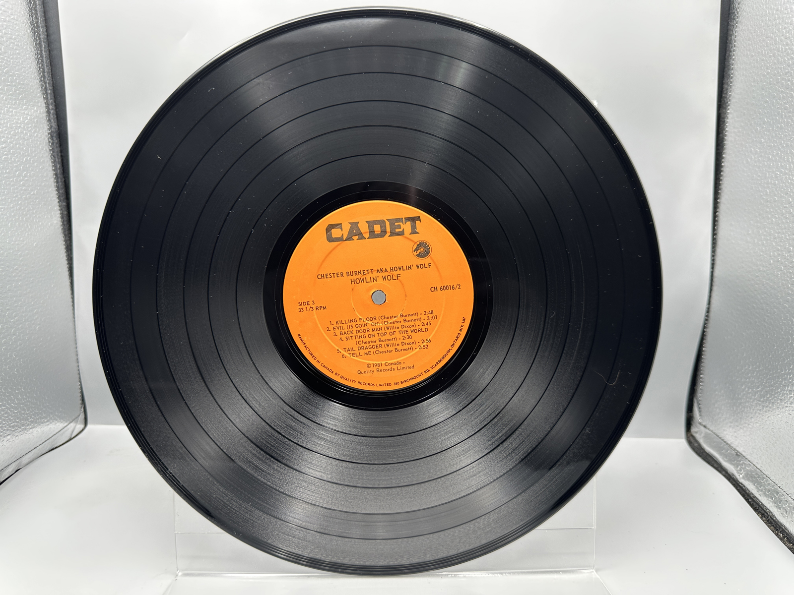 1981 Cadet Records Howlin Wolf Chester Burnett AKA Howlin Wolf Canadian Pressing Reissue Vinyl Album - CH 60016/2