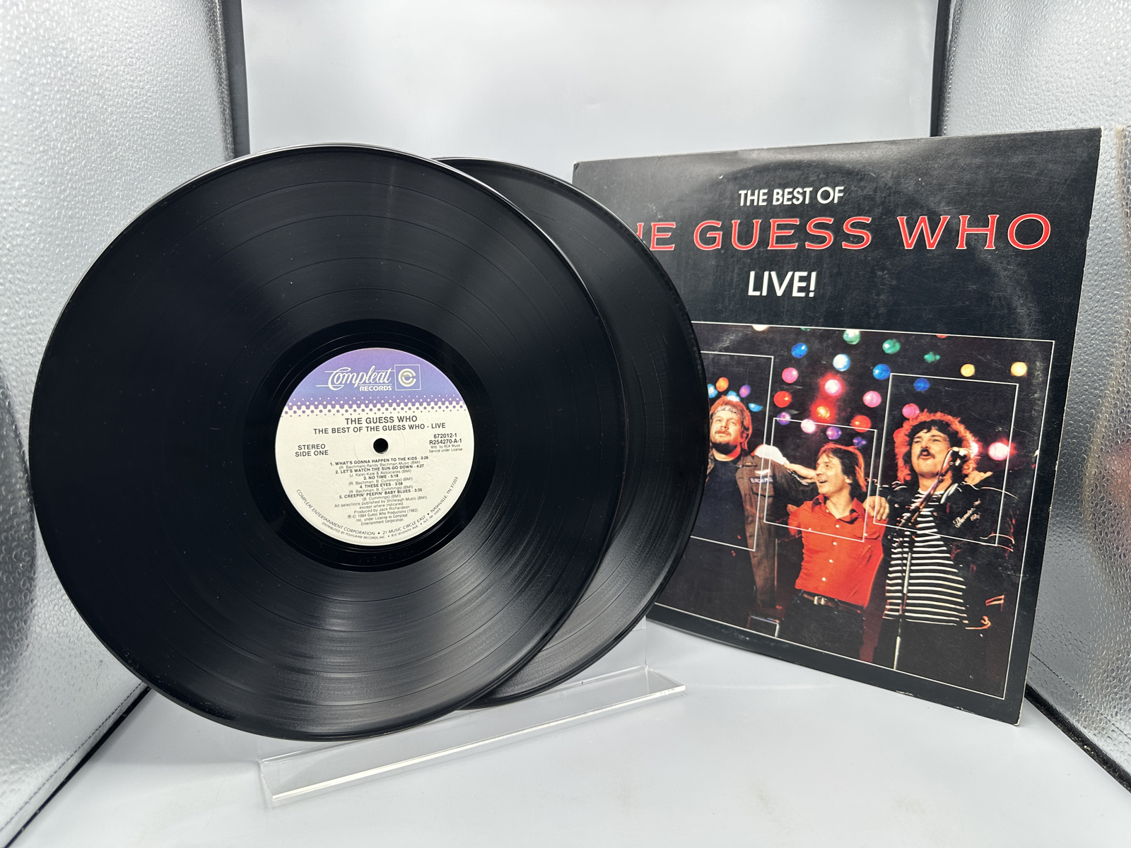 1986 Compleat Records The Guess Who The Best Of The Guess Who LIVE! Double LP Vinyl Album - R2S4270
