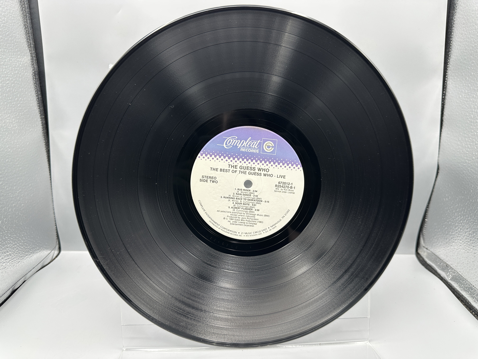 1986 Compleat Records The Guess Who The Best Of The Guess Who LIVE! Double LP Vinyl Album - R2S4270