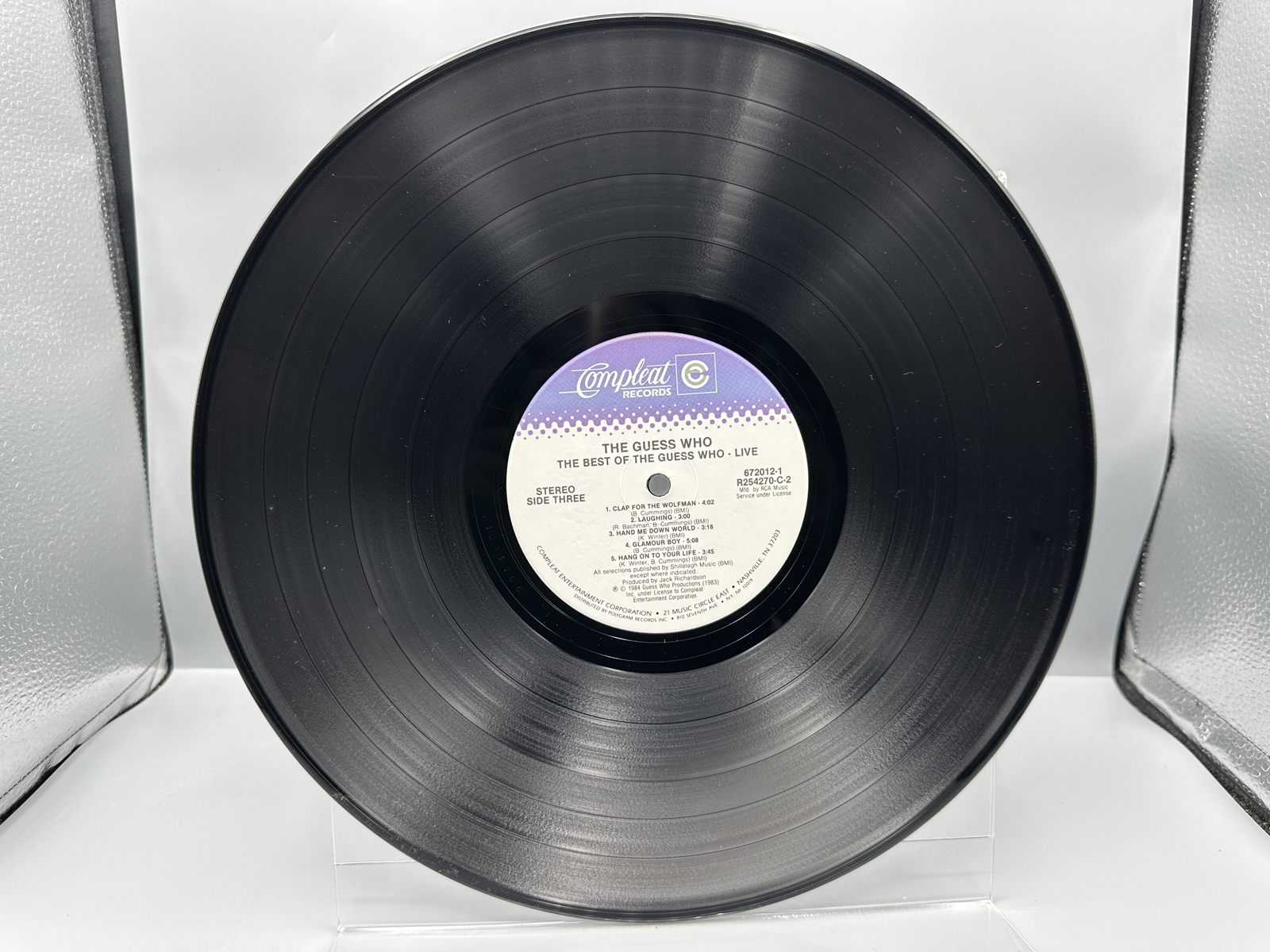 1986 Compleat Records The Guess Who The Best Of The Guess Who LIVE! Double LP Vinyl Album - R2S4270