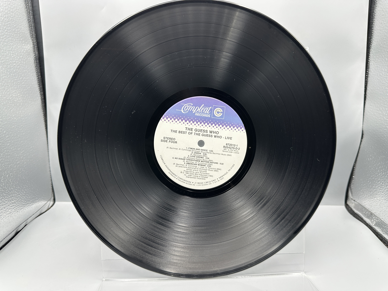 1986 Compleat Records The Guess Who The Best Of The Guess Who LIVE! Double LP Vinyl Album - R2S4270