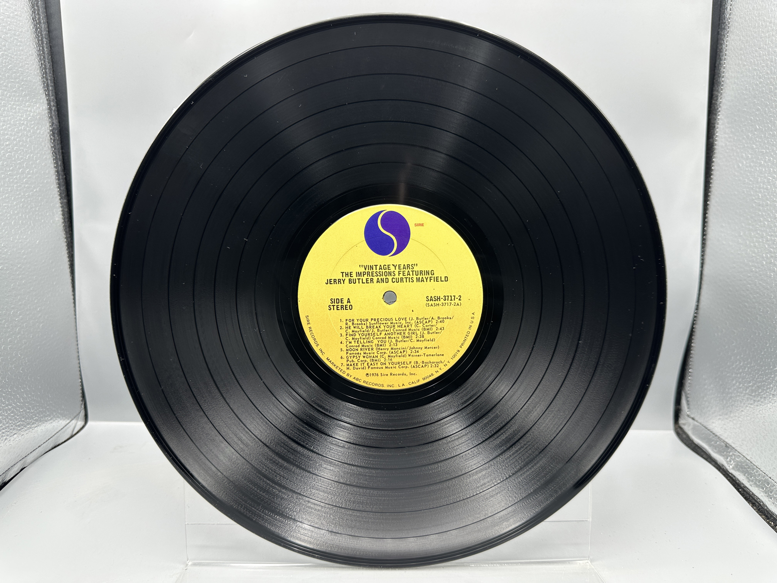 1976 Sire Records The Impressions Featuring Jerry Butler And Curtis Mayfield The Vintage Years Vinyl Album - SASH-3717-2