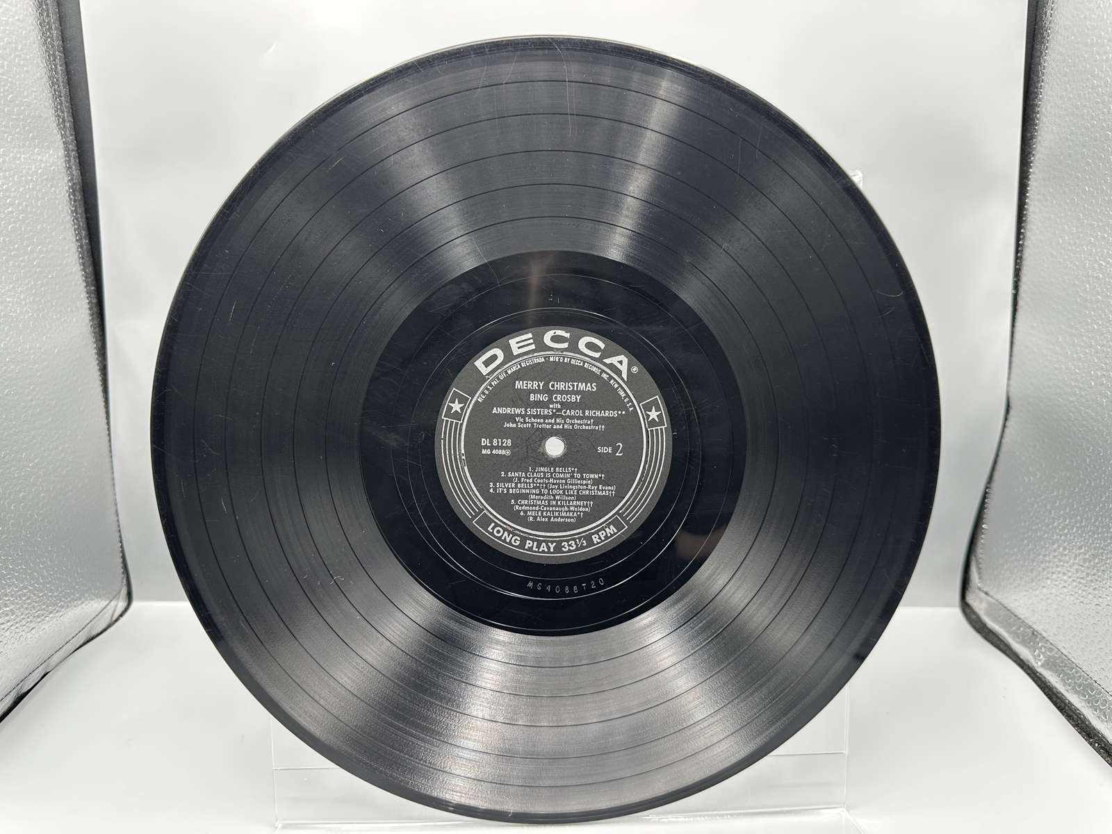 1955 Decca Records Bing Crosby Merry Christmas Vinyl Album - DL 8128