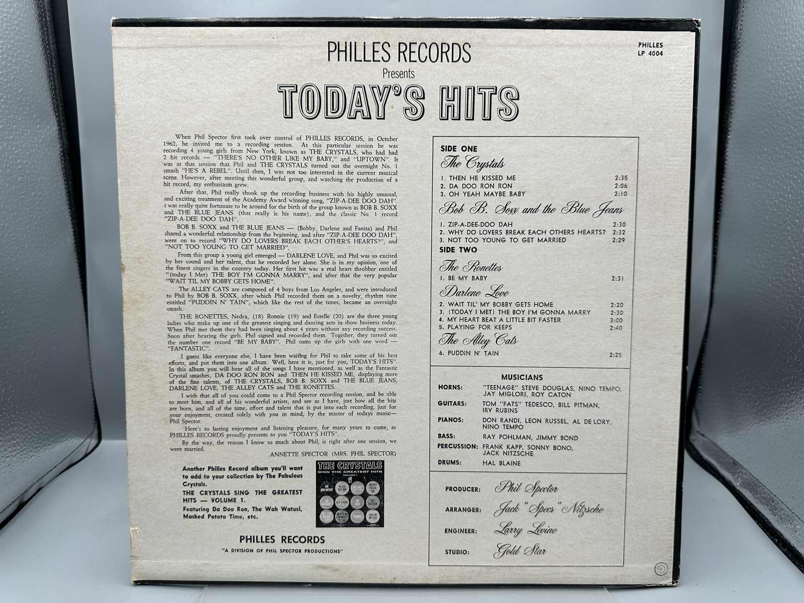 1963 Philles Records Presents Today's Hits Compilation Vinyl Album - PHLP 4004