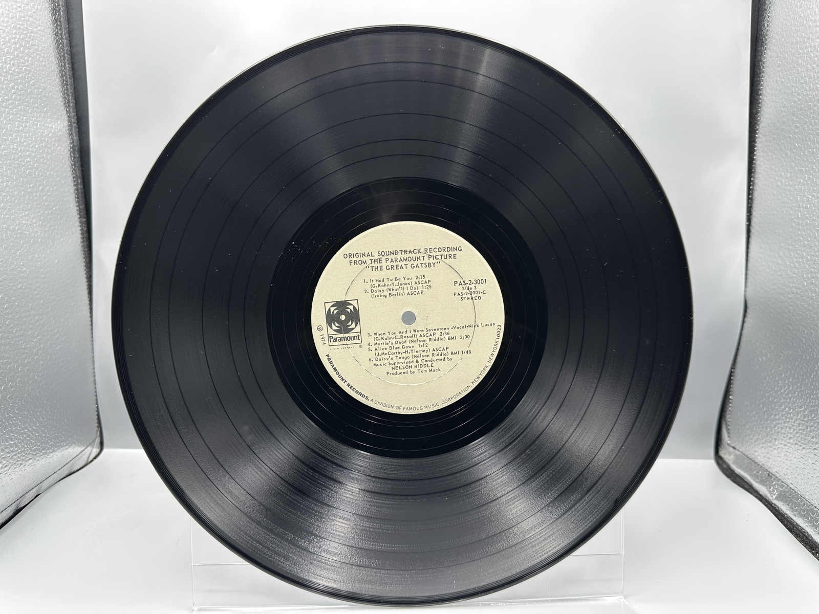 1974 Paramount Records The Great Gatsby Original Soundtrack Double LP Vinyl Album - PAS-2-2001