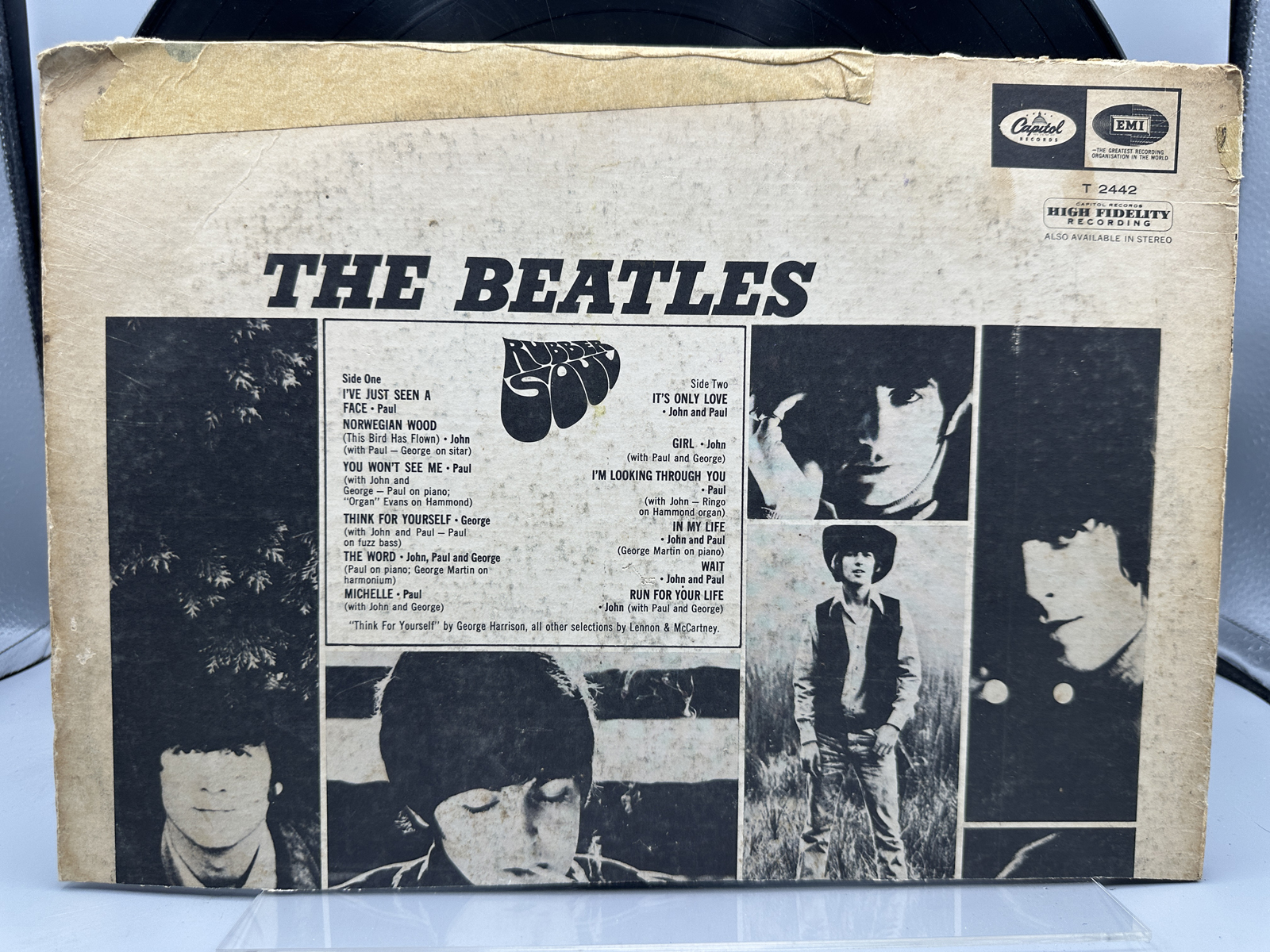 Beatles Vinyl LP Records Lot of 3 - Rubber Soul, Introducing The Beatles and Magical Mystery Tour - Partial album cover for Rubber Soul but