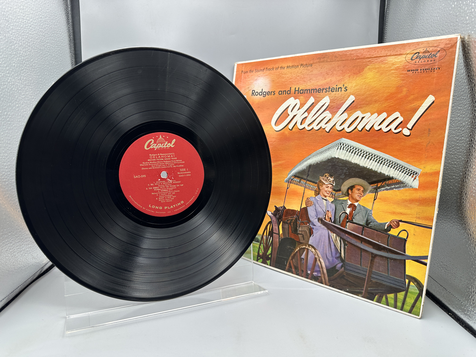 1955 Capitol Records Rodgers And Hammerstein's Oklahoma! Original Motion Picture Sound Track Vinyl Album - SAO-595