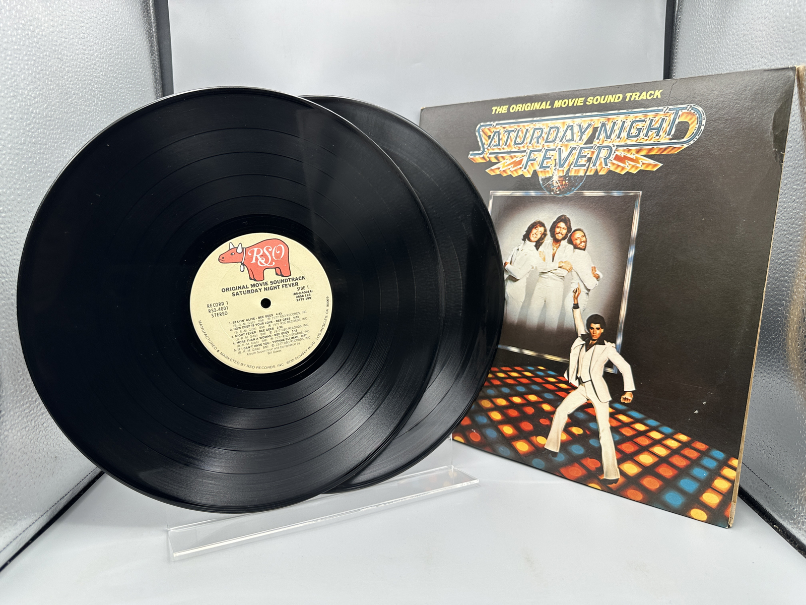 1977 RSO Records Saturday Night Fever The Original Movie Sound Track Double LP Vinyl Album - RS-2-4001