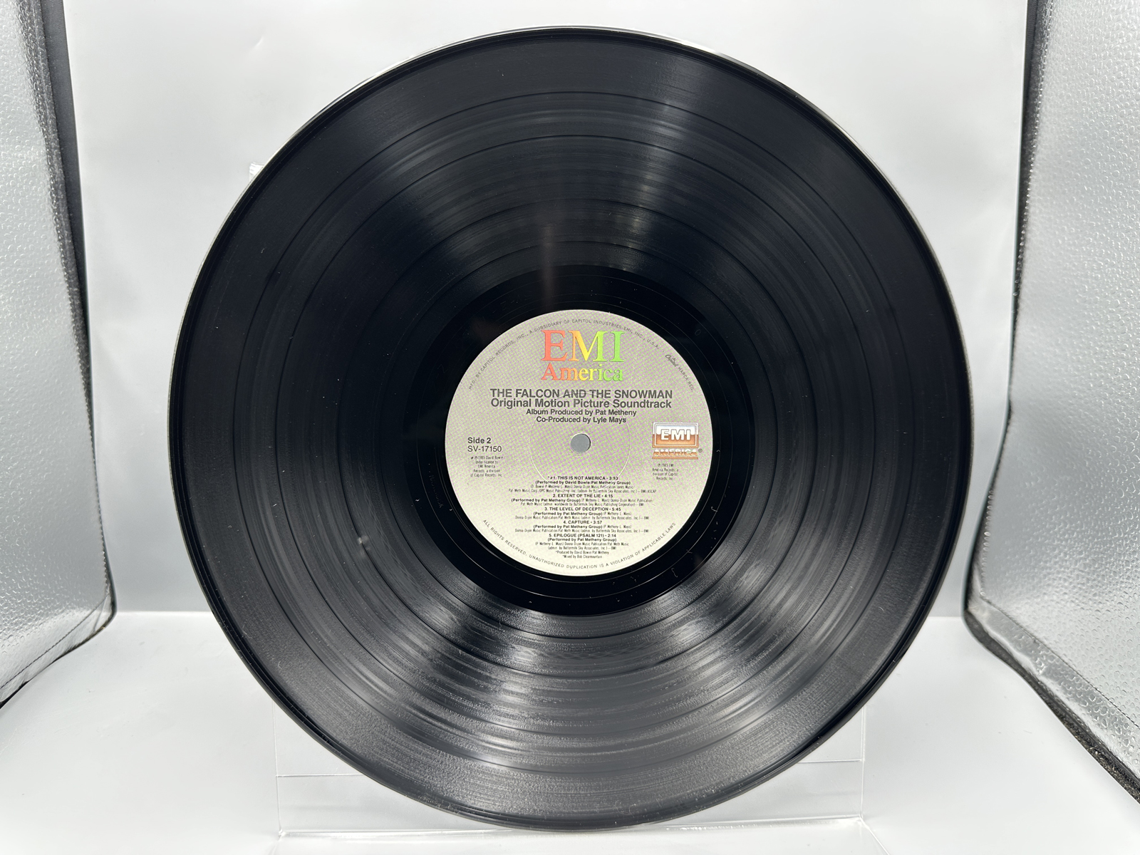 1985 EMI America Records Pat Metheny Group The Falcon and the Snowman Original Motion Picture Soundtrack Vinyl Album - SV-17150
