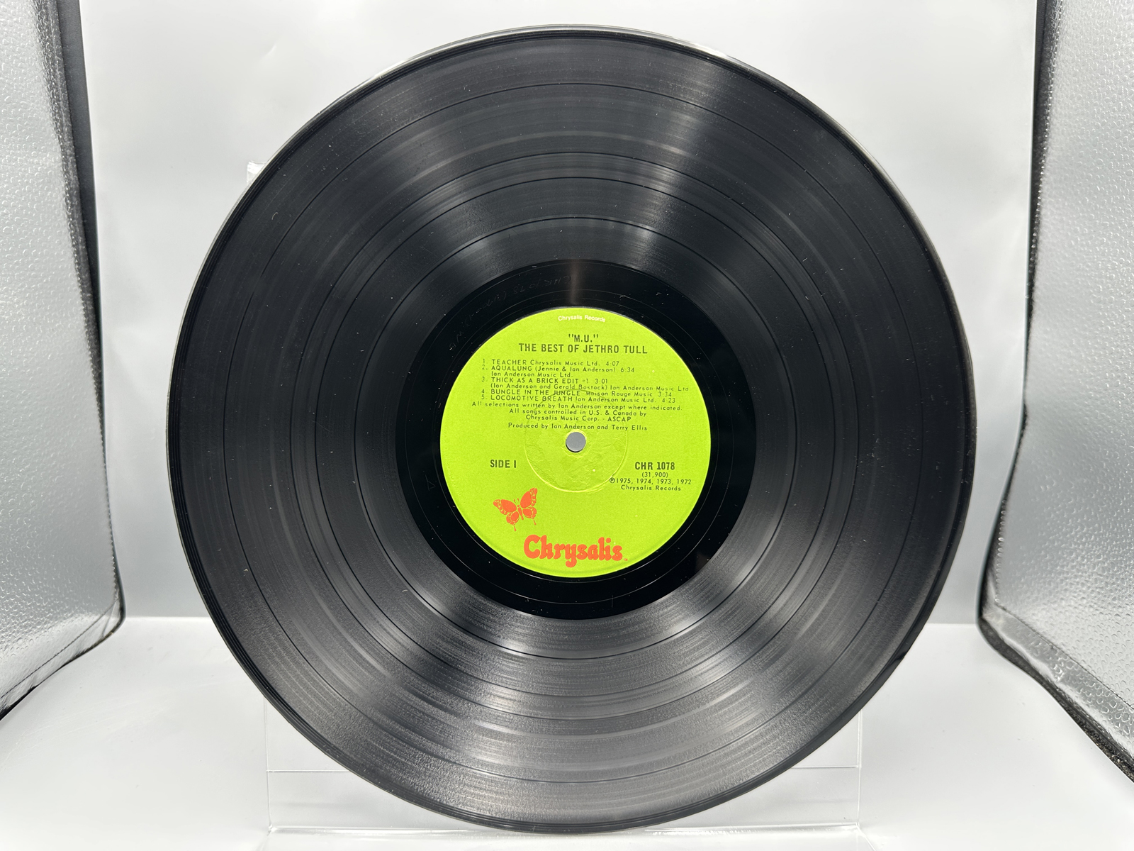 1975 Chrysalis Records Jethro Tull M.U. - The Best Of Vinyl Album - CHR 1078