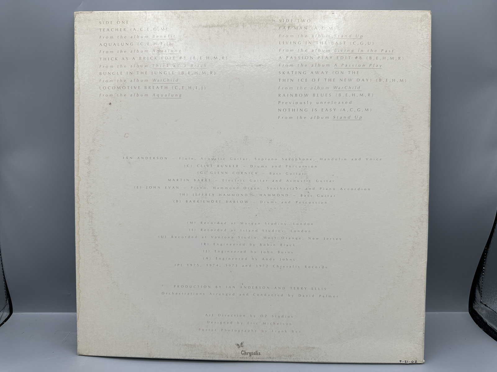 1975 Chrysalis Records Jethro Tull M.U. - The Best Of Vinyl Album - CHR 1078
